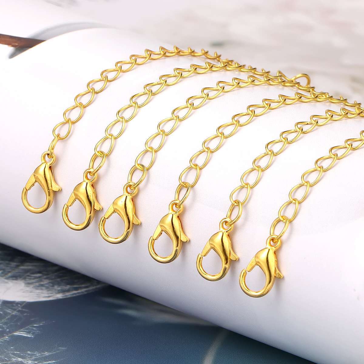 12 Pcs Extender Safety Chain Extender Necklace Bracelet Lobster Lock 2″ 3″ 4″ 6″