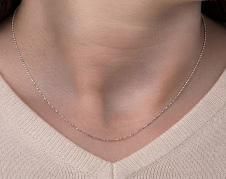9 ct White Gold 1.2 mm Round Belcher Chain Necklace 51cm / 20″ Hallmarked