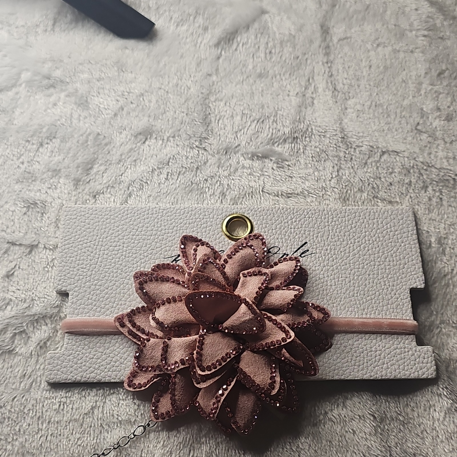 Free People Pink Flower Choker Necklace Adjustable Fabric Ribbon Lobster Clasp