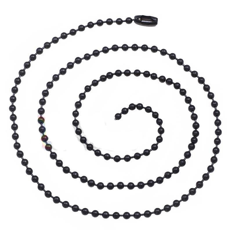 Wholesale 1.5-12mm Black Stainless Steel Bead Ball Chain Necklace Men Women