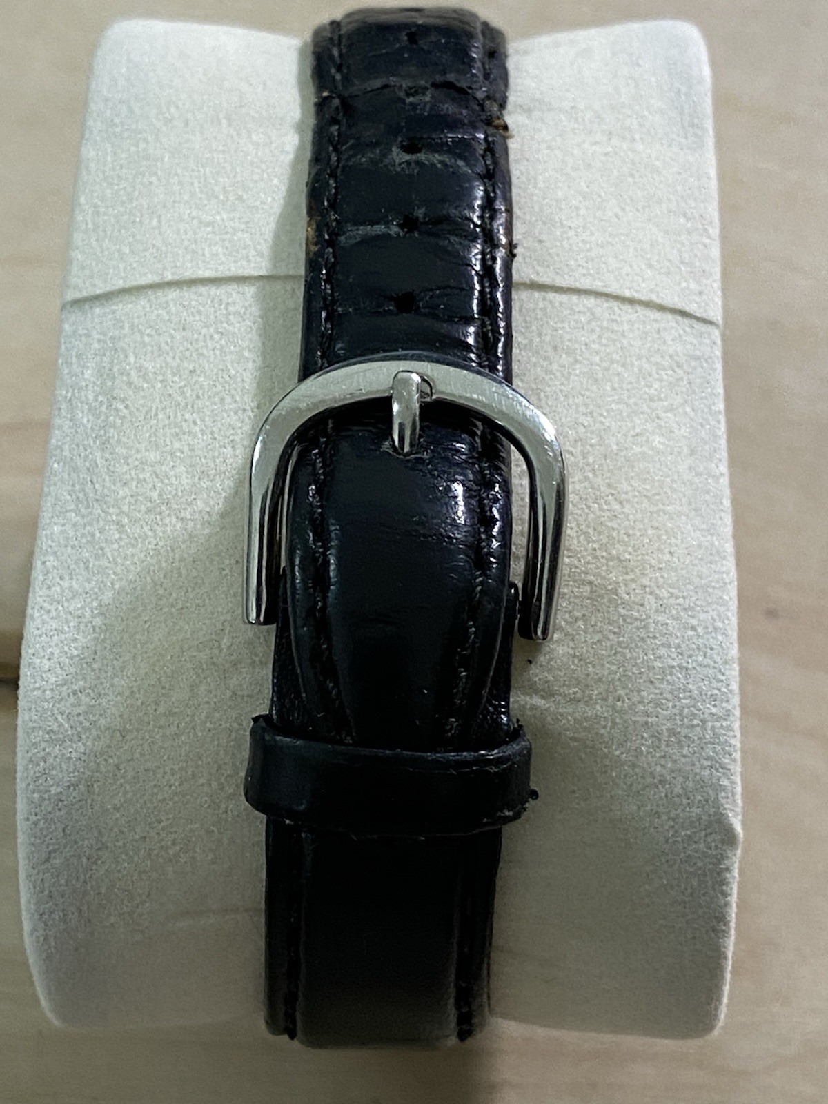 Ladies Wenger Swiss Army Quartz Chronograph Date Silver Dial Black Leather Watch