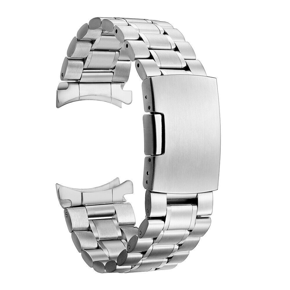 14 16 18 20 22 24 26mm Curved/Flat End Stainless Steel Strap Watch Band Bracelet