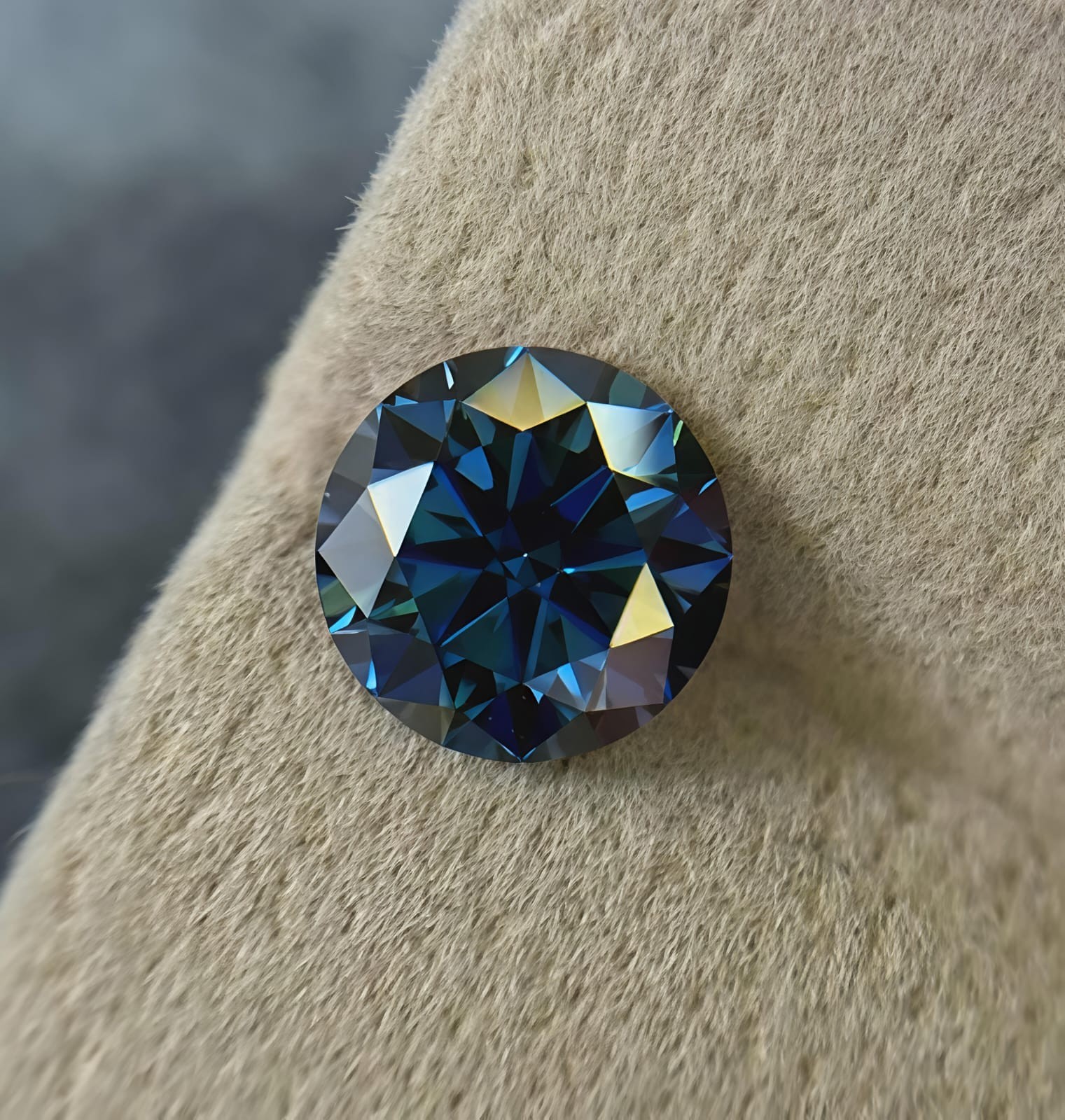 AAA+ 1 CT Round Cut, Fancy Blue Color Loose VVS1 Diamond 6.75 MM Gemstone +Gift