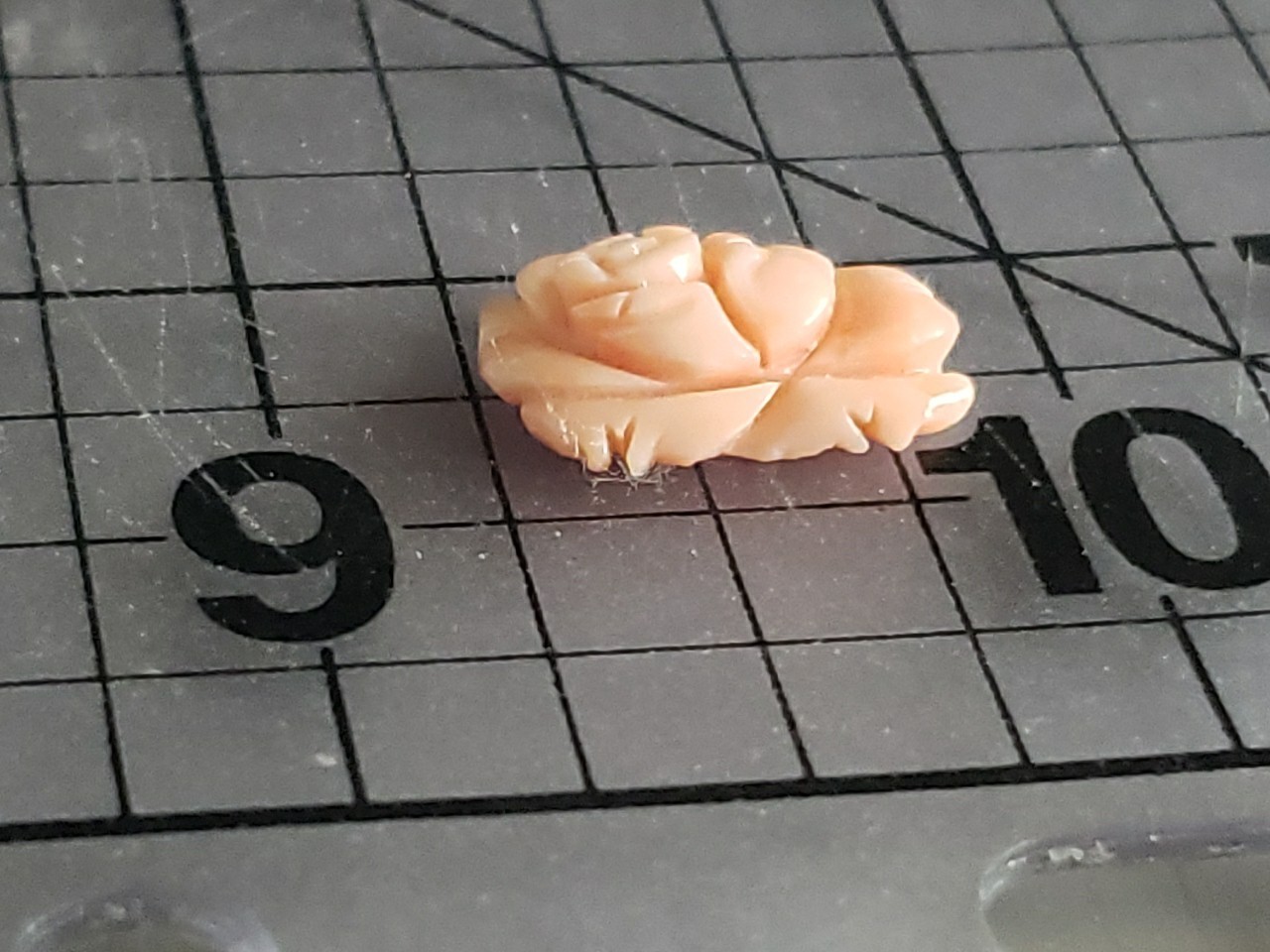 Vintage Hand Carved Pink Coral Floral Rose Loose Gem Jewelry Projects 15mm