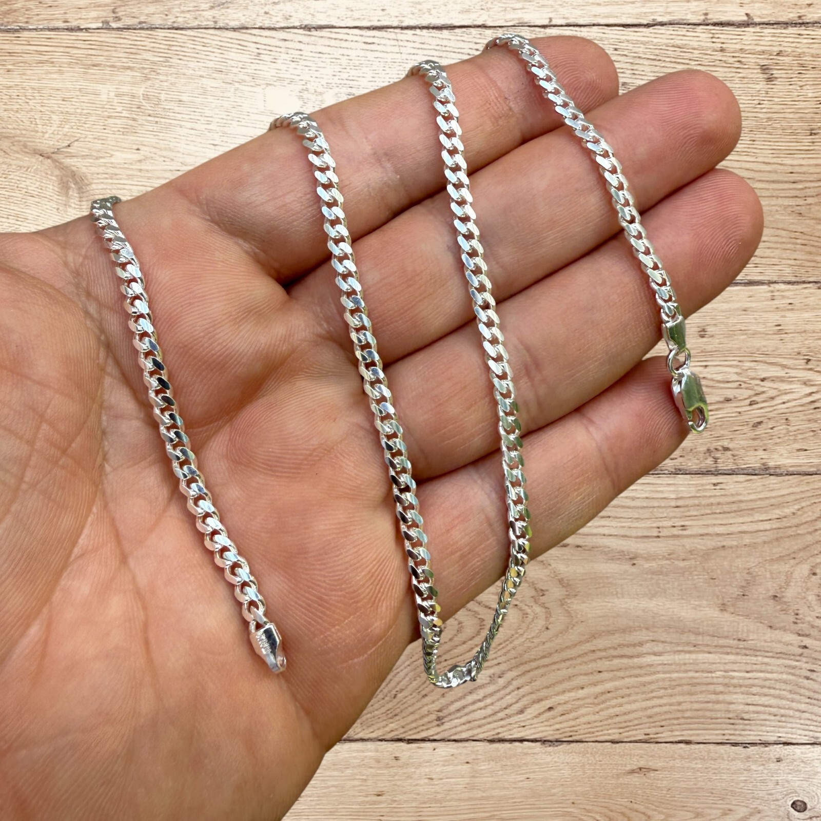 3.5mm Miami Cuban Chain- 925 Sterling Silver, 14k Gold Vermeil, 14k Rose Vermeil