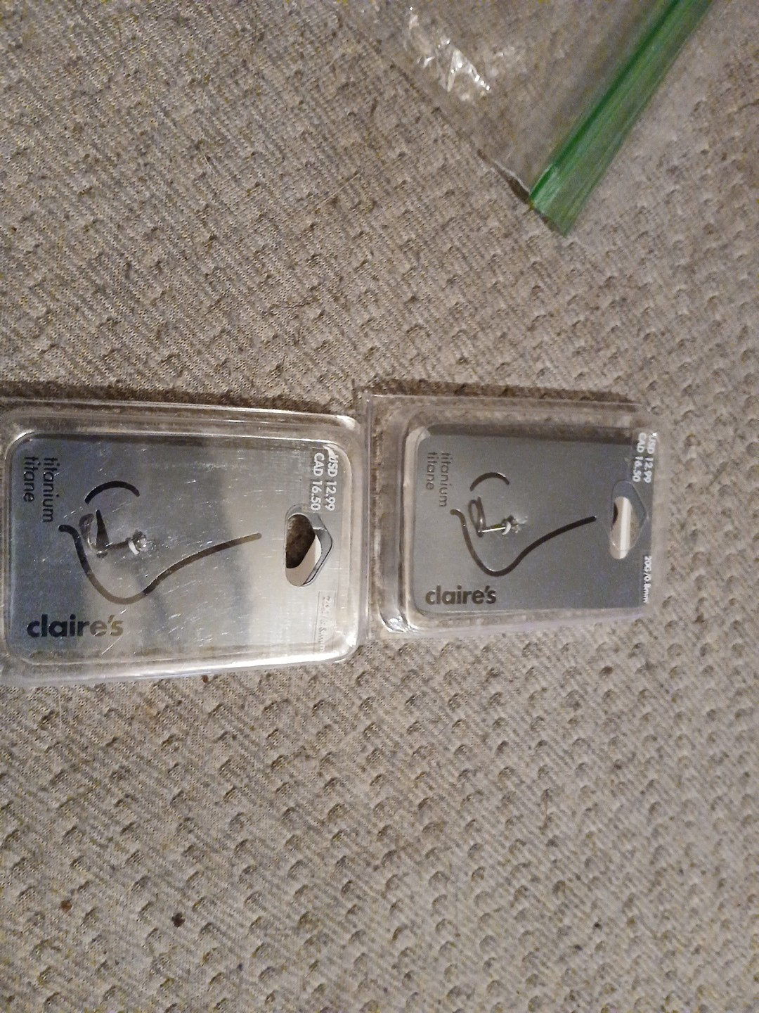 Lot Of (2)Claire’s Jewelry Titanium Nose Stud 20G/0.8mm MSRP/lot $26. NWT