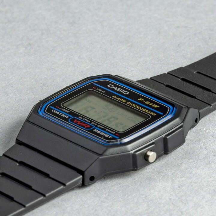 CASIO F-91W & F-91WM-1B Set of 2 – Classic Black & Metallic Silver Digital Watch