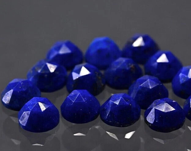 4-8 mm Natural Lapis Lazuli Rose Cut Round Loose Gemstone For Jewelry Making