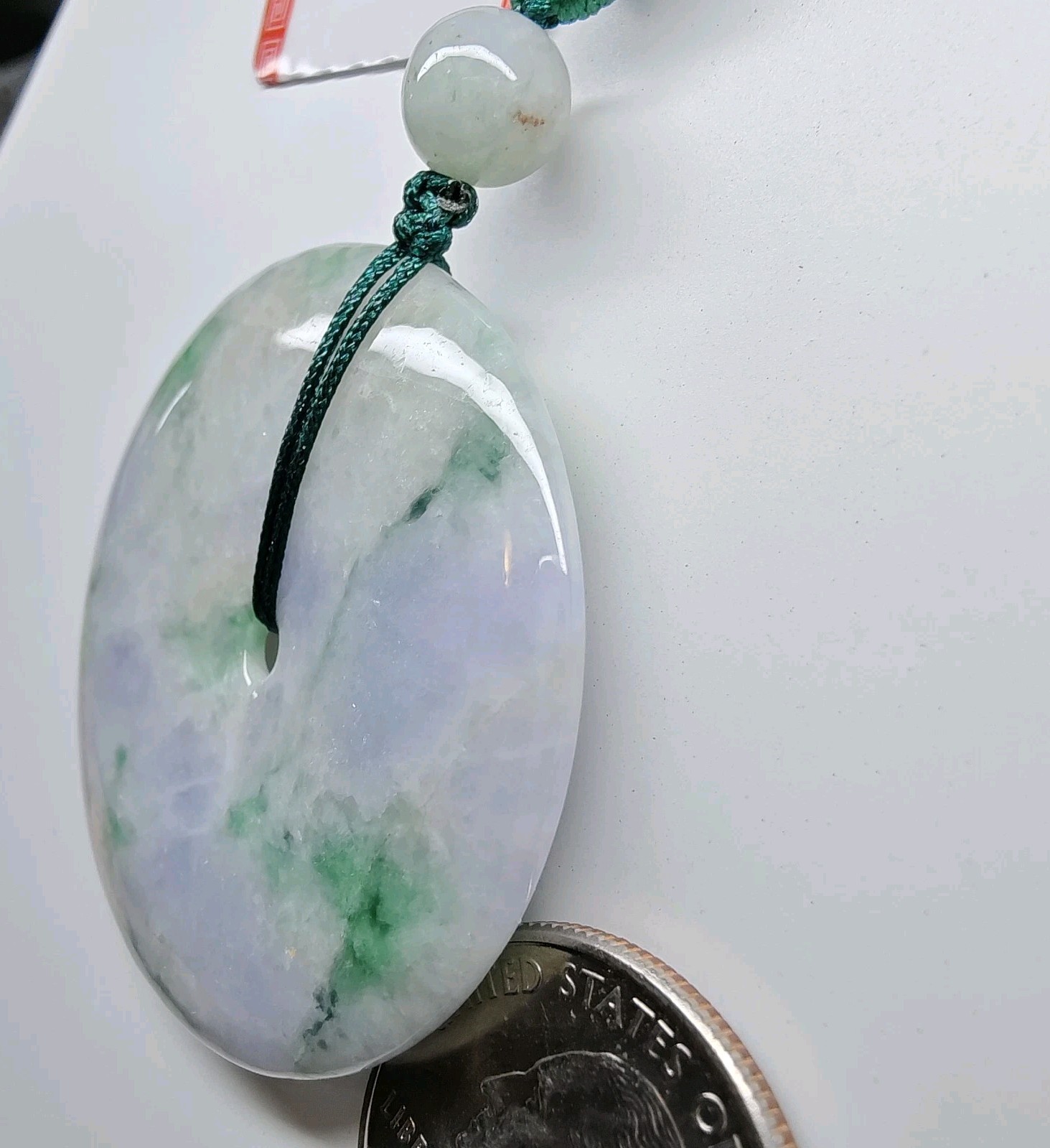 Certificated Jade Donut Pendant Green Round Circle Natural Jadeite hole玉环平安扣翡翠A货