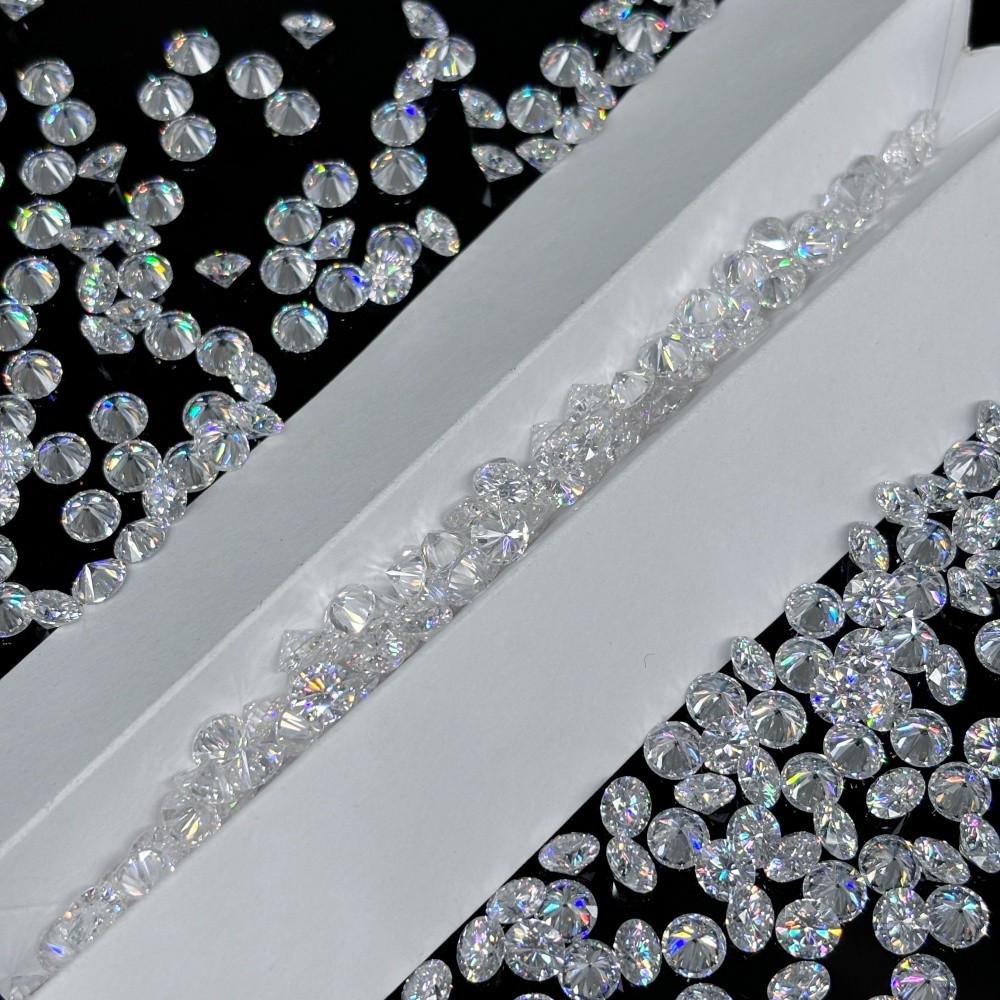 1000pcs 0.8mm-3.0mm Round Cut D Color White Loose Moissanite Stone for Jewelry
