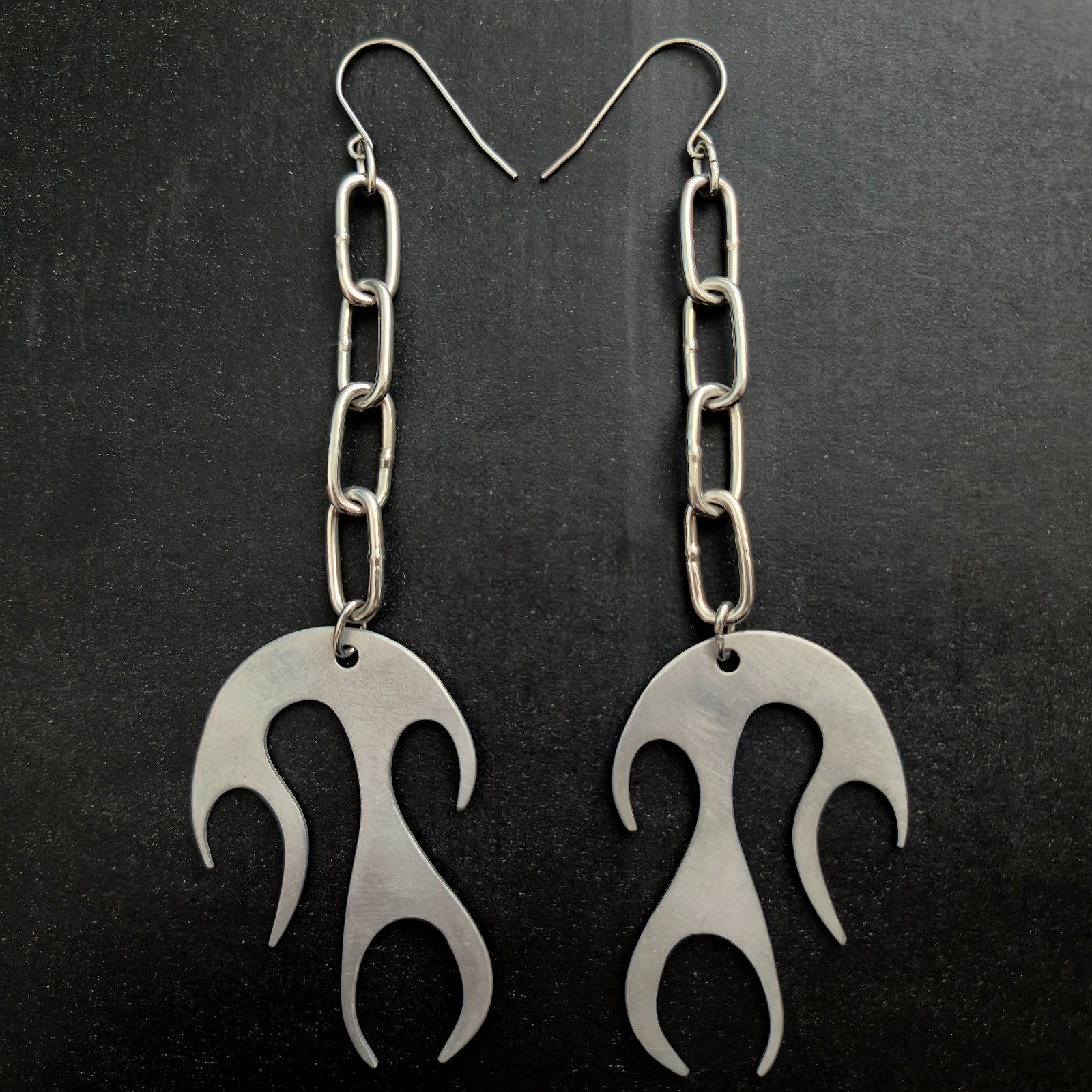 Chains of Metal Flame Earrings Stainless Steel