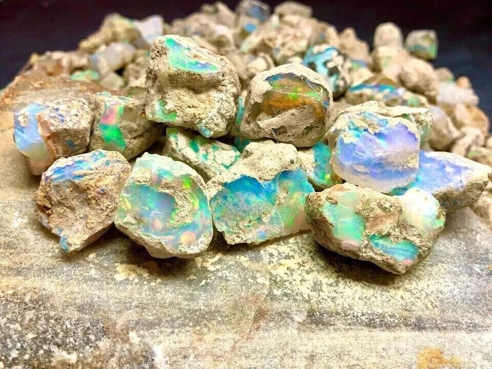 Grade Uncut Raw 50 Cts Opal Rough Lot A Grade 5-7PCs Large Size Ethiopian Welo