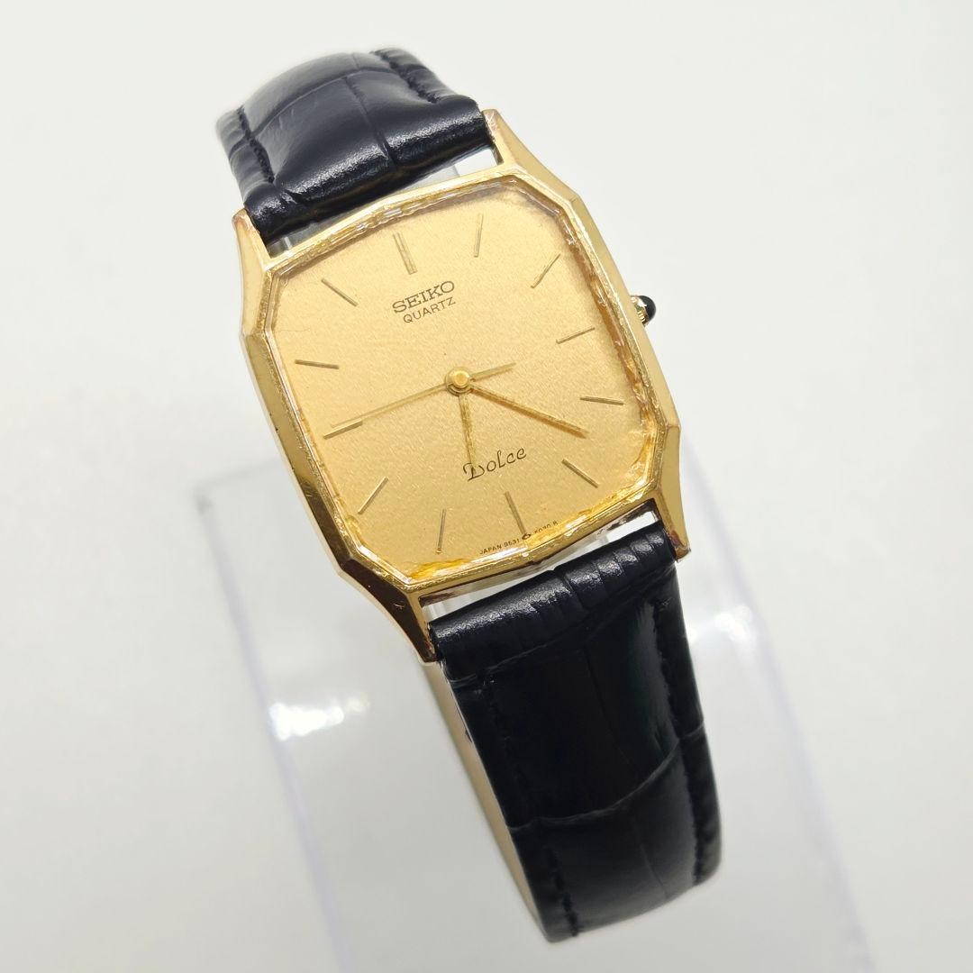 SEIKO Dolce 9531-5030 Men’s Quartz Gold Dial Ultra-Thin Octagon Dress Watch