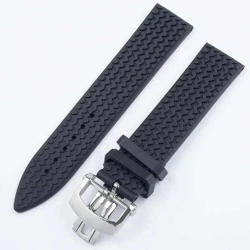 Fits Chopard Mille Miglia Gran Turismo XL 23mm Black Rubber Silicone Watch Strap