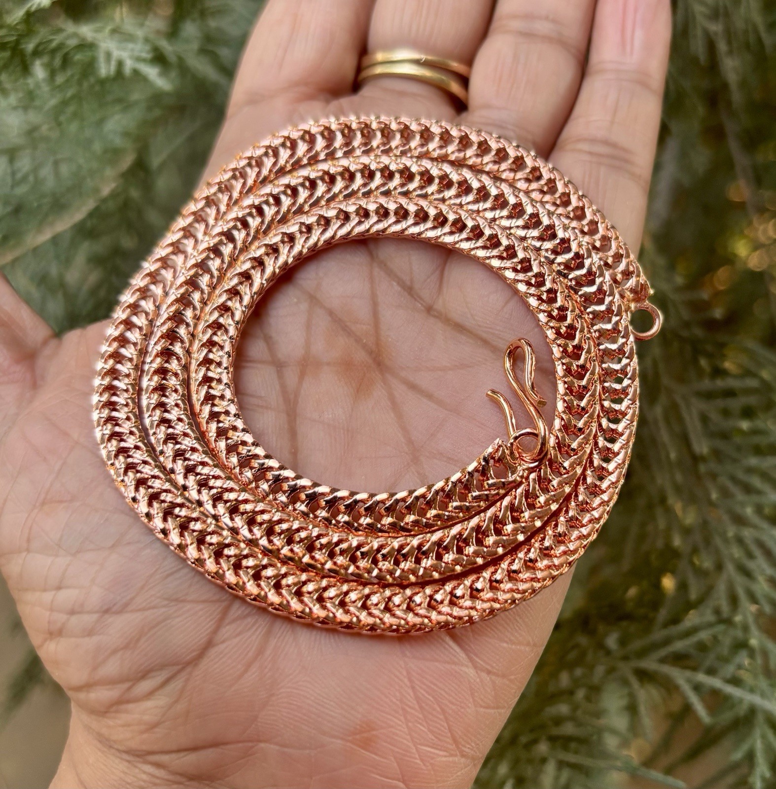 22 inch Pure Copper Franco V Chain Necklace, Healing Copper Jewelry, Spiritual