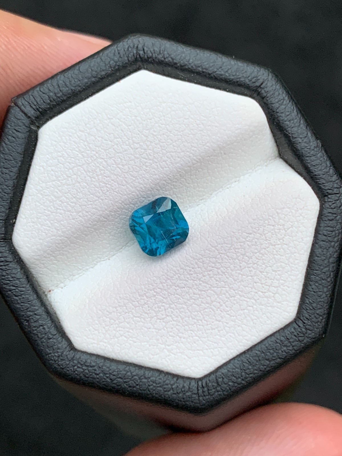 1.32 Ct Natural Untreated Ink Blue Tourmaline Cushion Cut Afghan Loose Gemstone