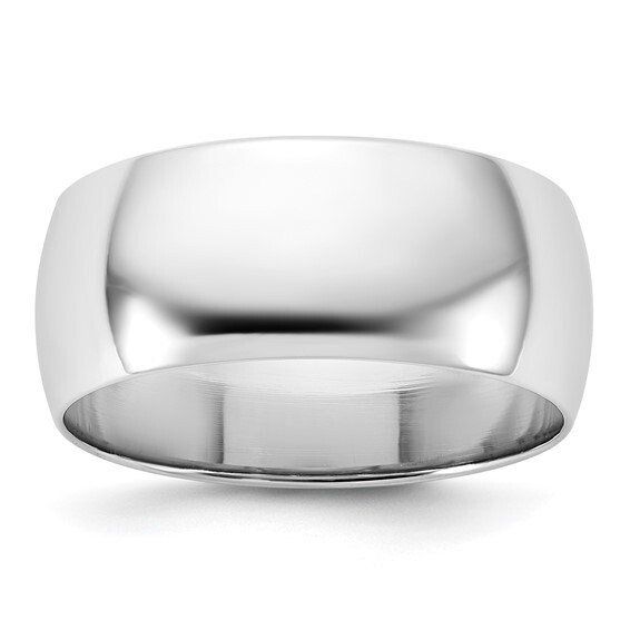 10K Solid White Gold 2mm 3mm 4mm 5mm 6mm 8m Men’s Women’s Wedding Band Ring