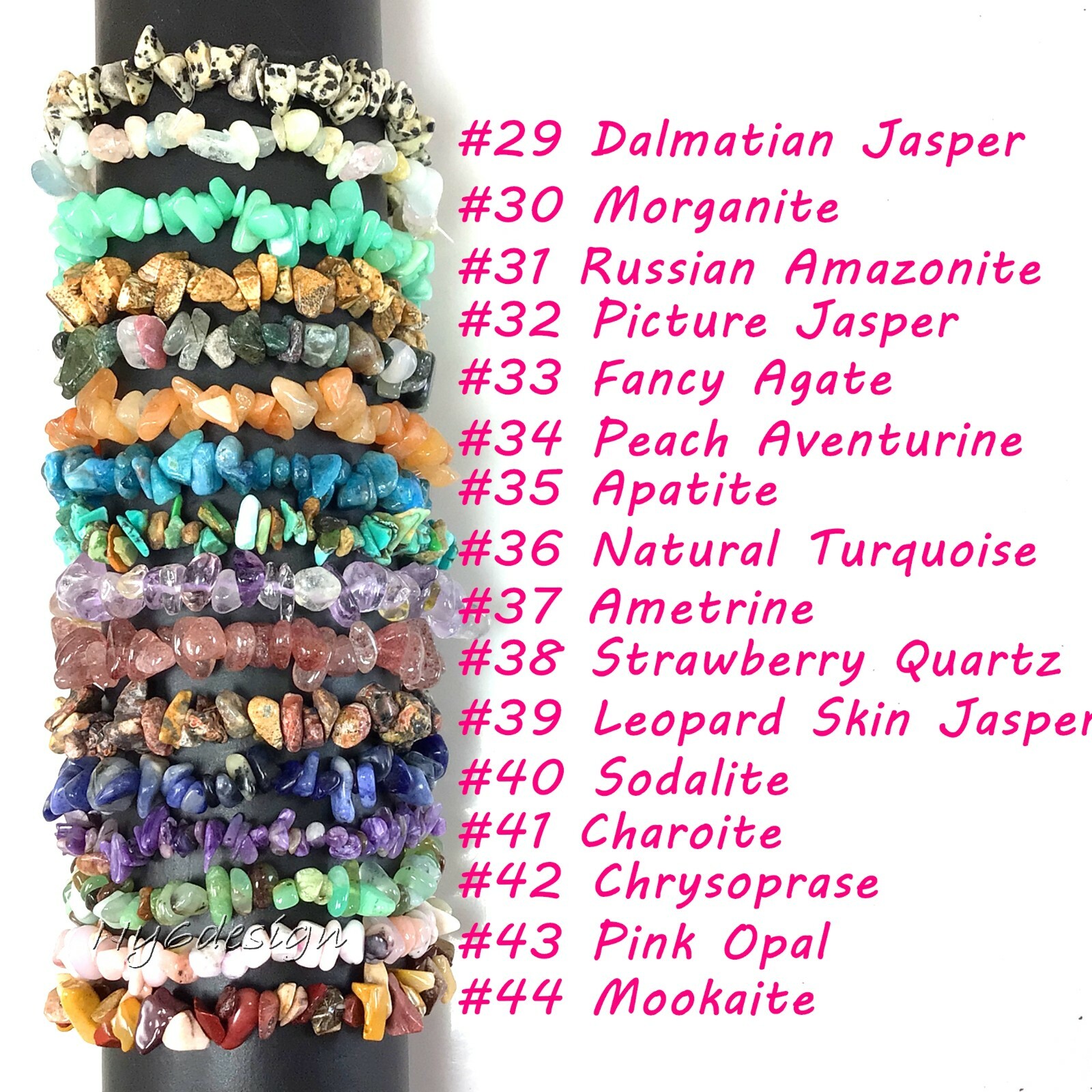 Gemstone Chips Bracelet 7.5″ Elastic Stretch Beaded gift Handmade Beautiful