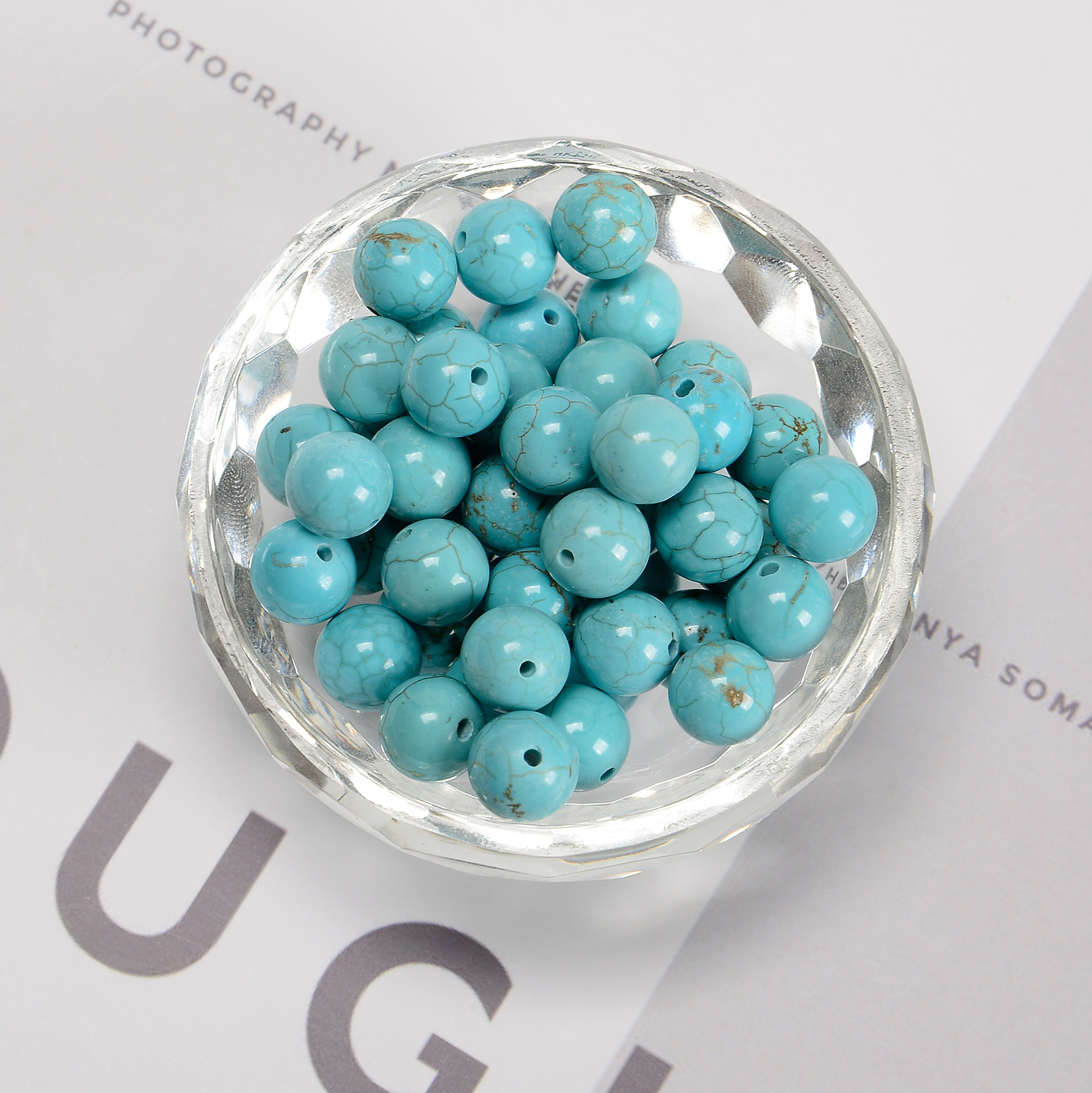 Blue Turquoise Smooth Round Beads 6mm 8mm 10mm 12mm 15.5″ Strand