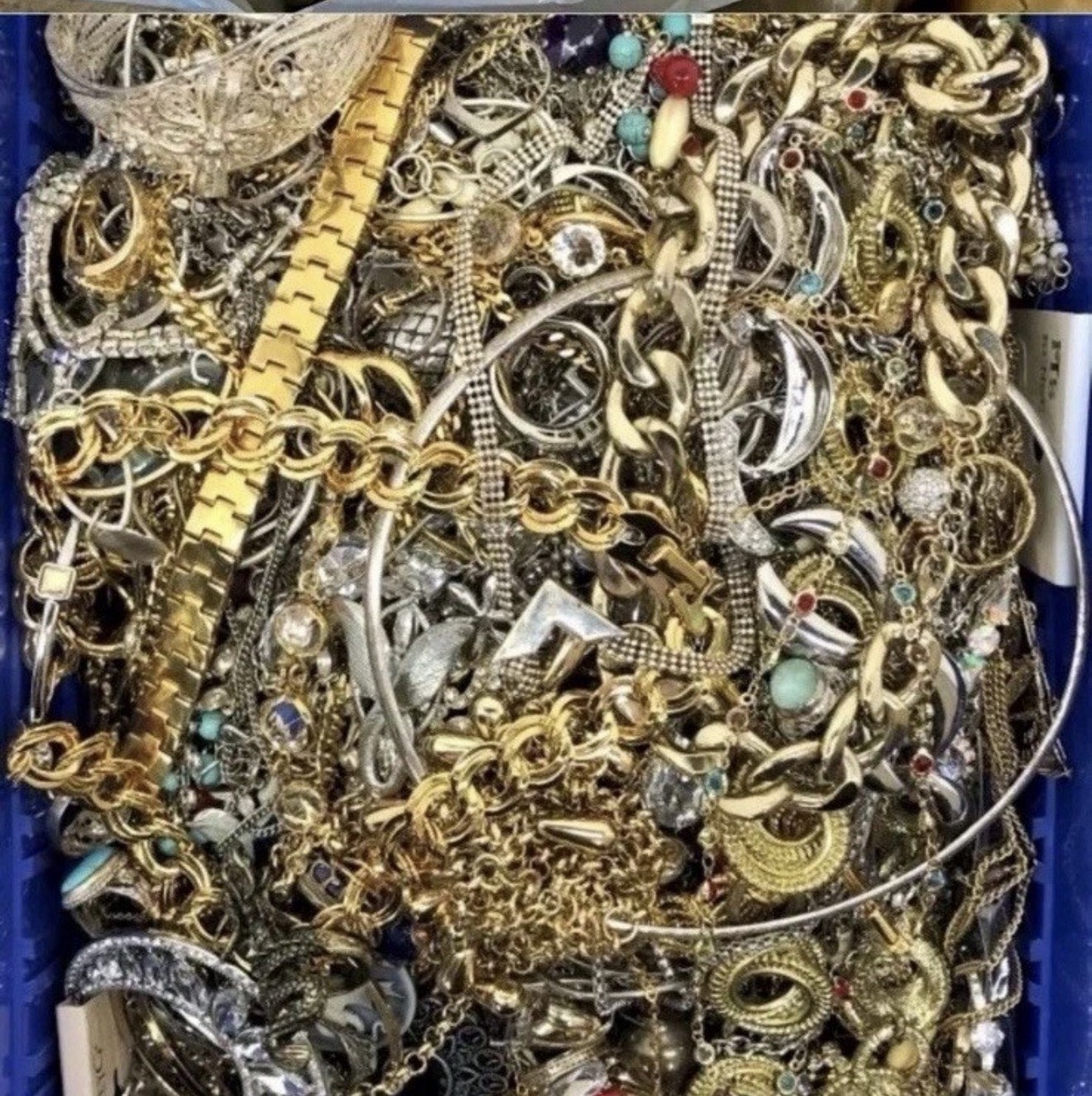 🏆 2 LB Severely Tangled Jewelry Lot Unsorted Unsearched Reseller Treasure Hunt