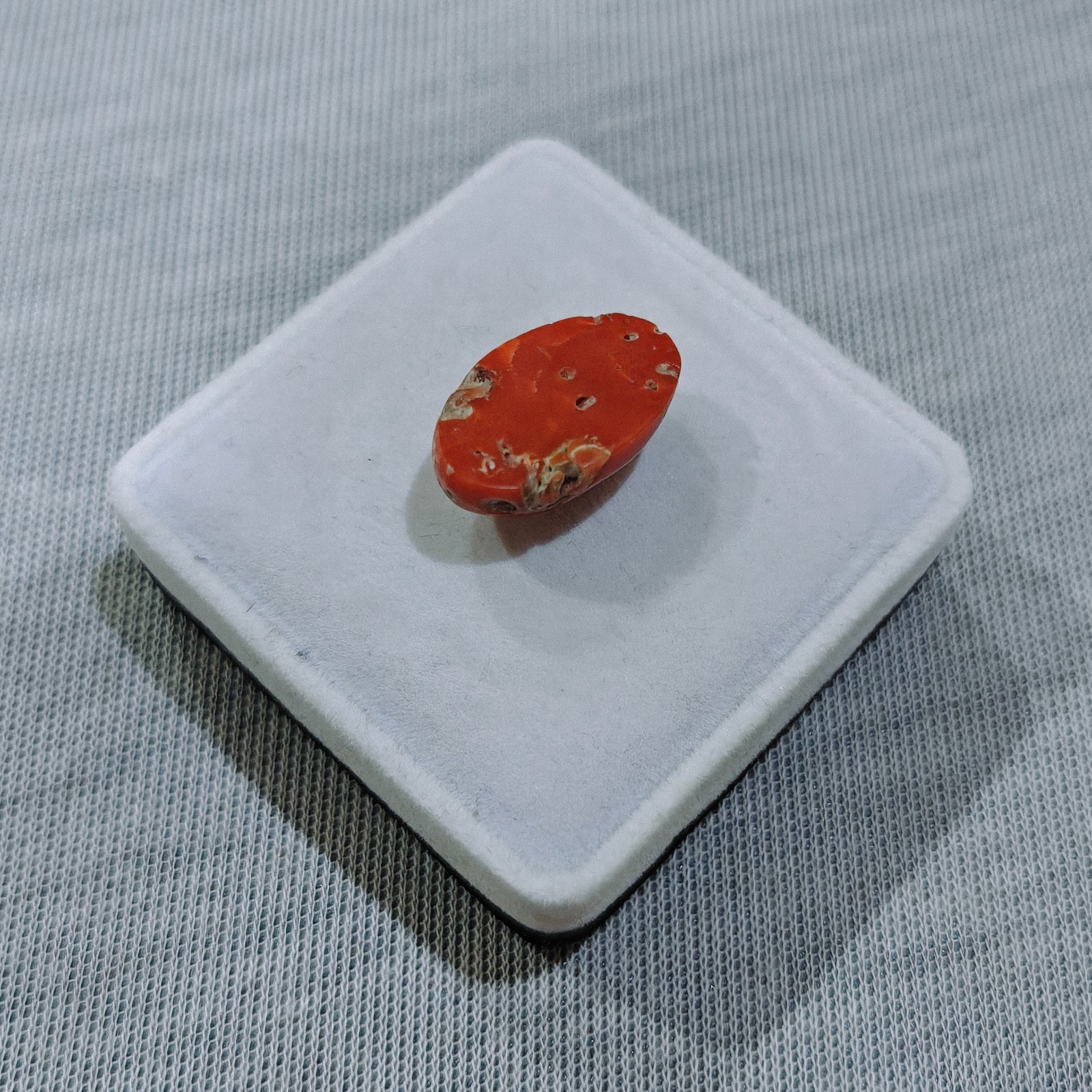 Vintage Natural Italian Coral Oval Cabochon Loose Gemstone Jewelry Making Stone