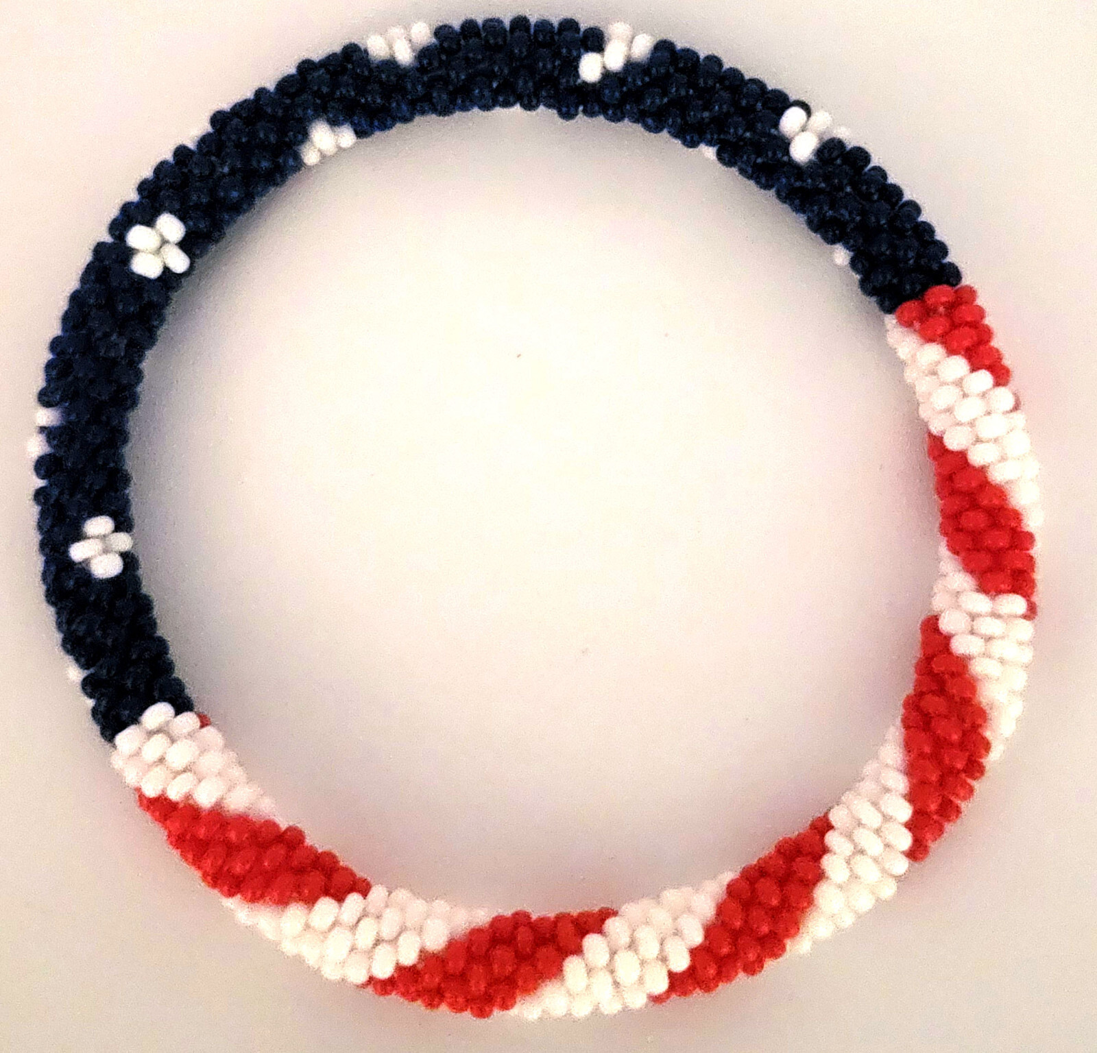 American Flag Style Stacked Bracelets Nepal Glass Bead Bracelet Seed Bead