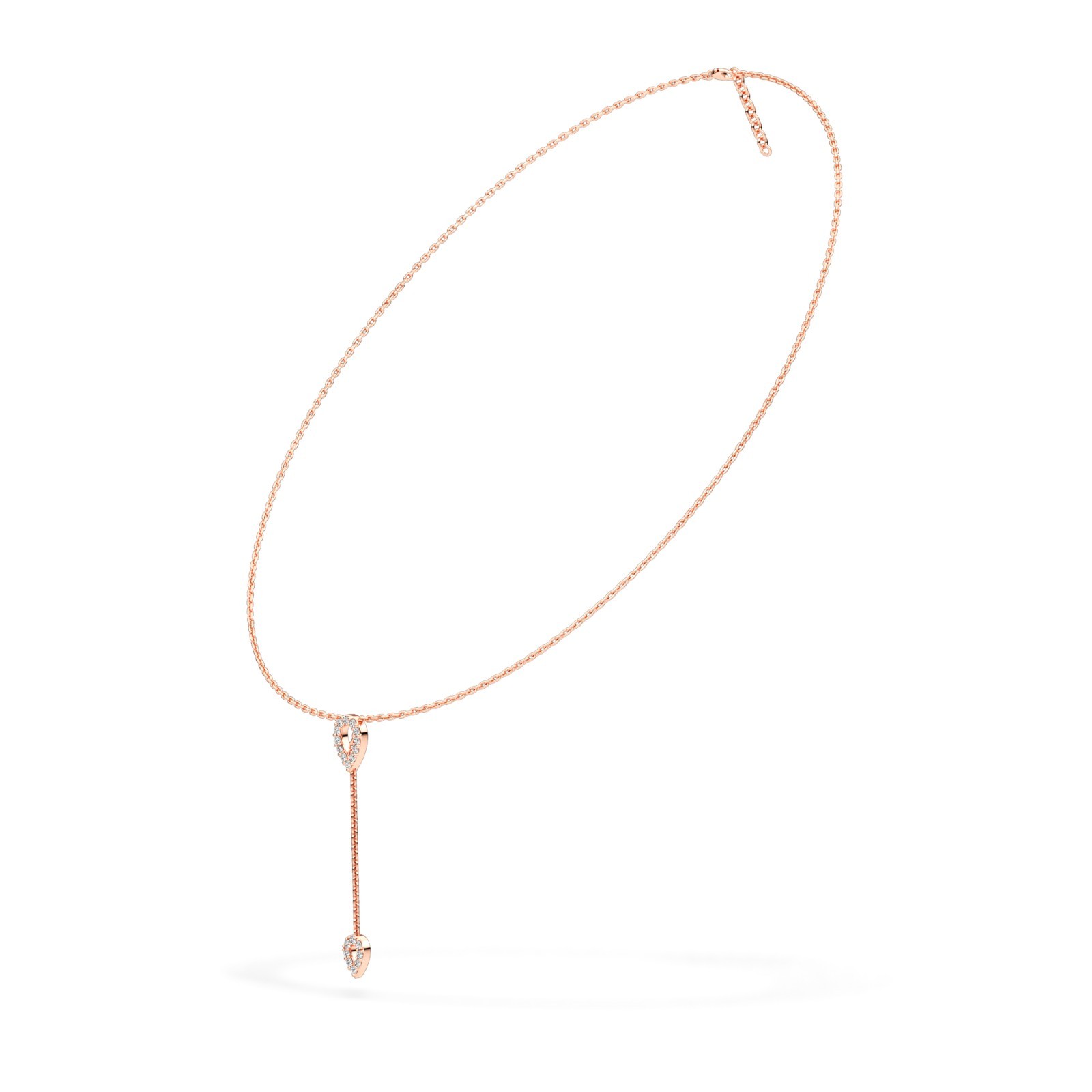 Modern Pear Shape Natural or Lab Grown Diamond Y Drop Necklace 10K 14K 18K Gold