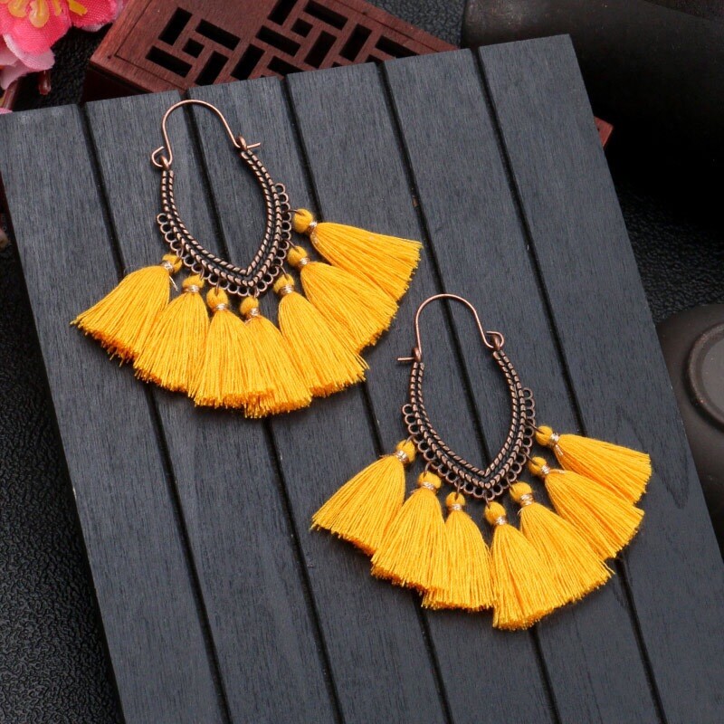 Fashion Bohemian Tassel Earrings Long Drop Dangle Women
