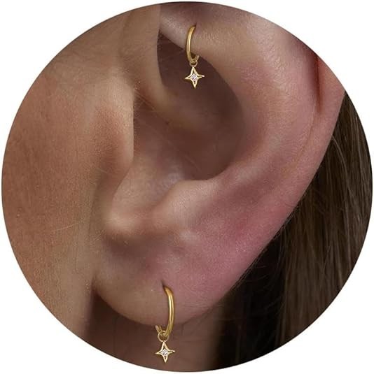 16G 18G Titanium Cartilage Earrings Helix Conch Tragus Huggie Hoop Piercing