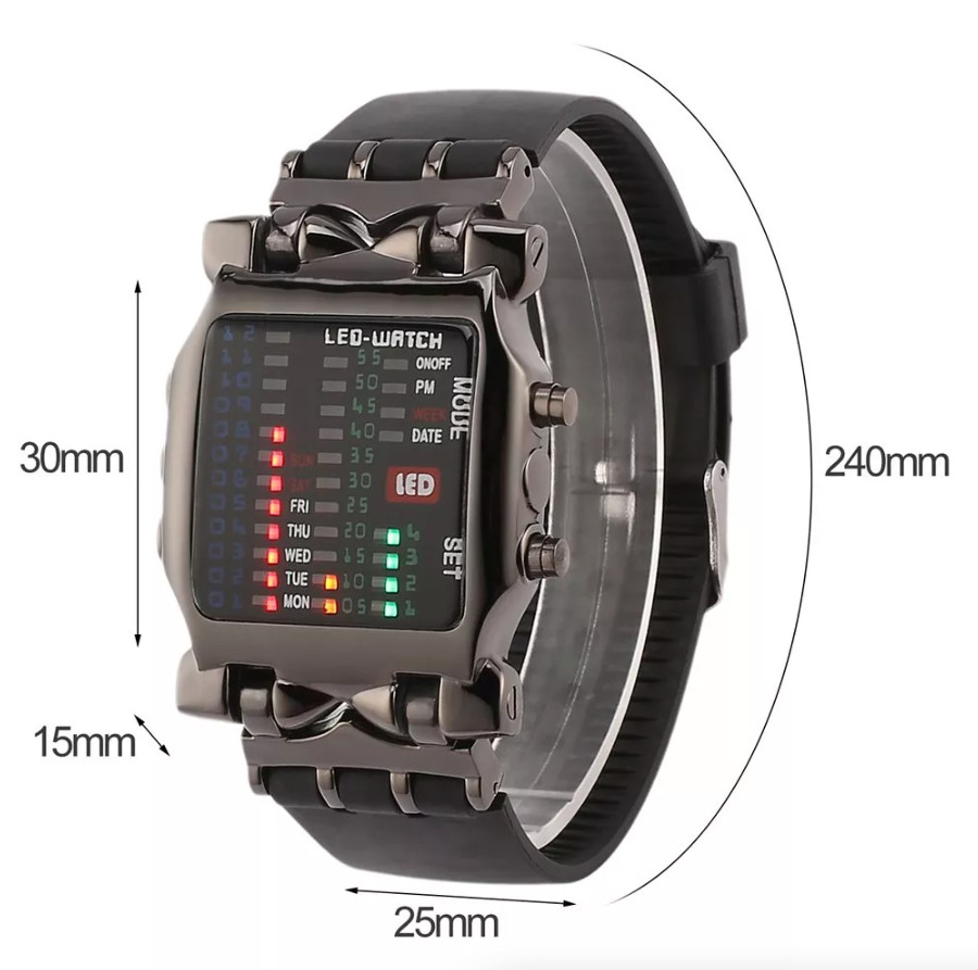 Luxury Men’s Watch LED Sports Date Digital Bracelet Waterproof Quartz Wristwatch