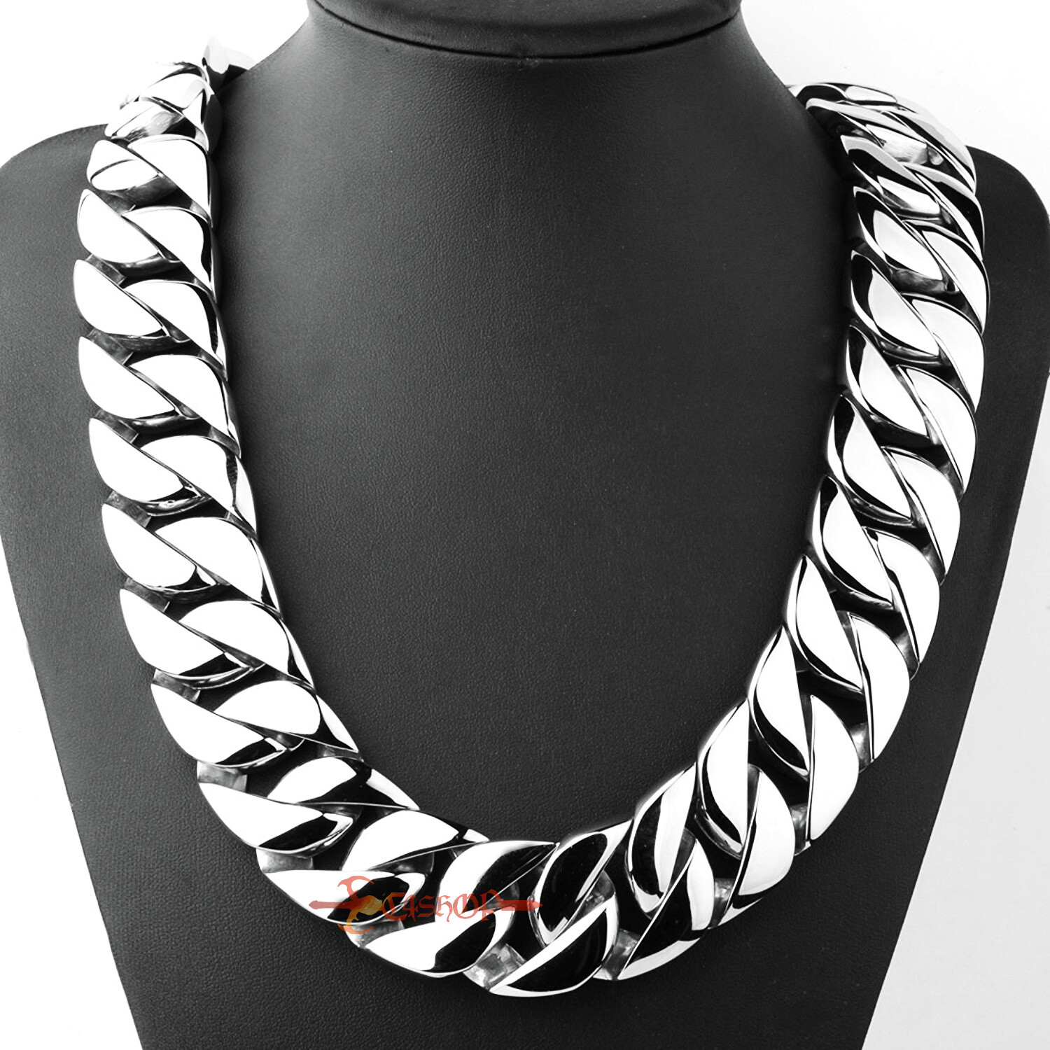 Men’s Super Heavy 316L Stainless Steel Curb Cuban Link Chain Bracelet Necklace