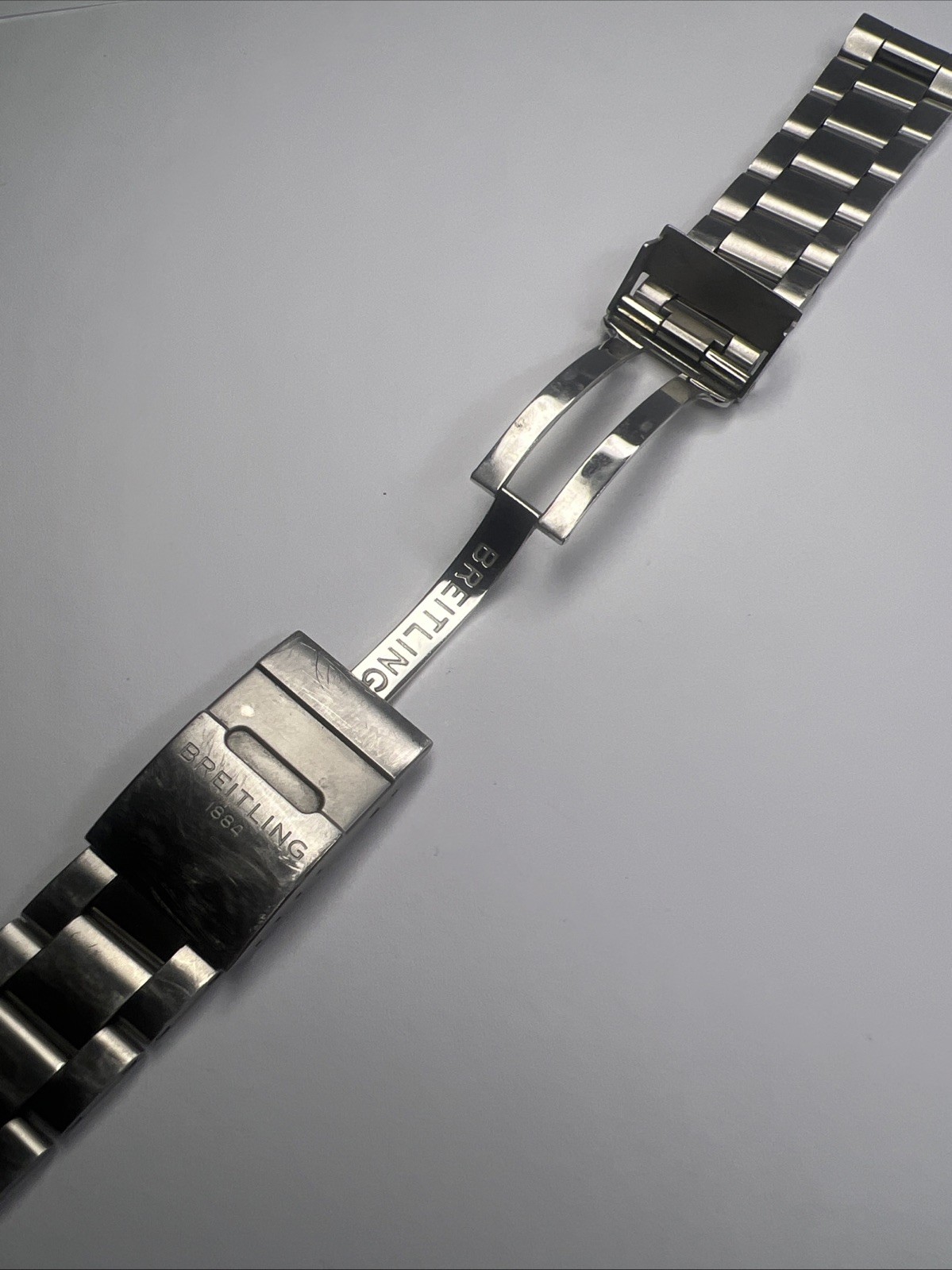 Authentic 22mm Breitling Brushed Satin Steel 162A Bracelet 20mm Deployant Clasp