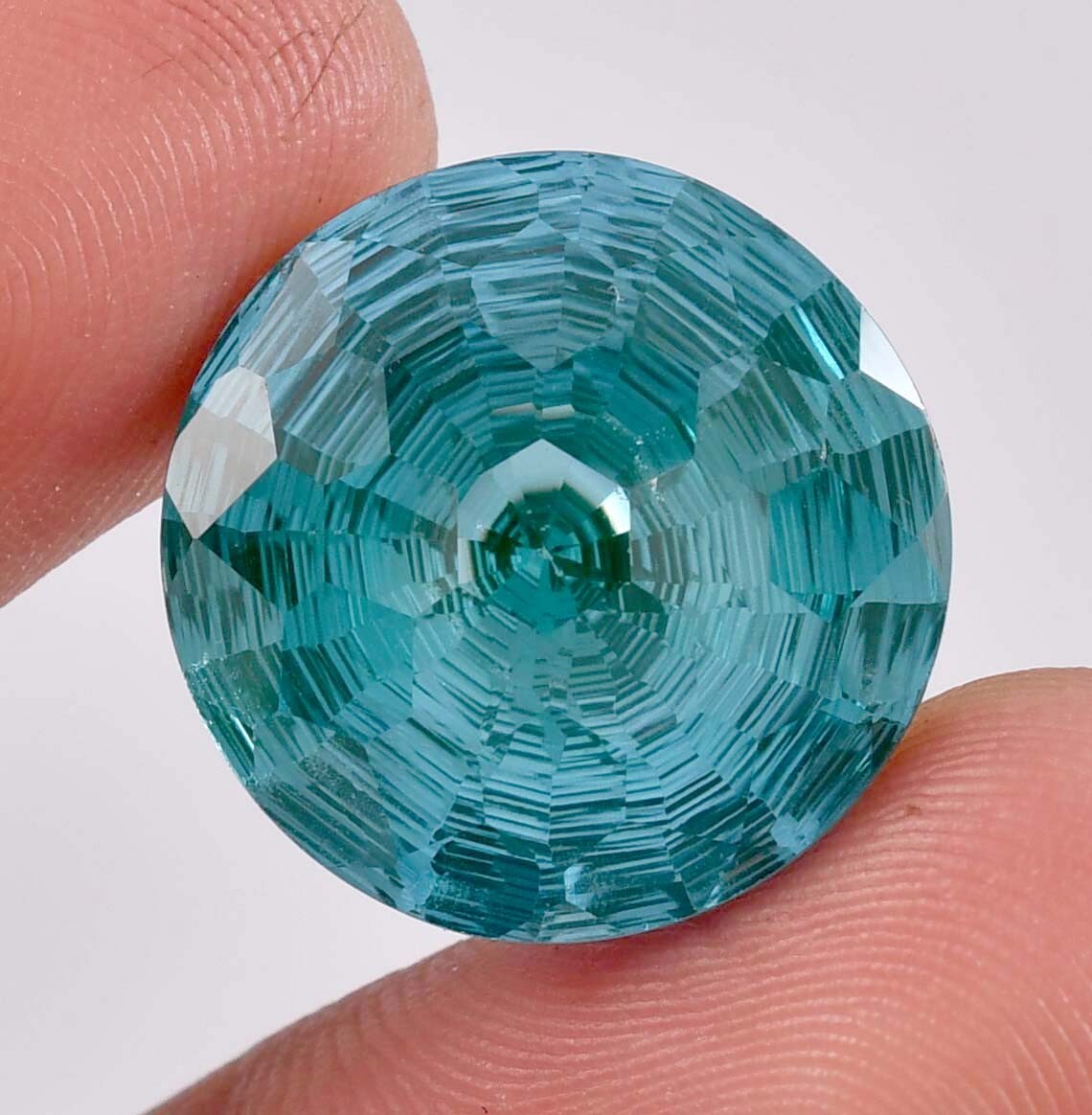HUGE 27.45 Ct Natural Bi-Color Flawless Teal Sapphire Cut GIT Certified