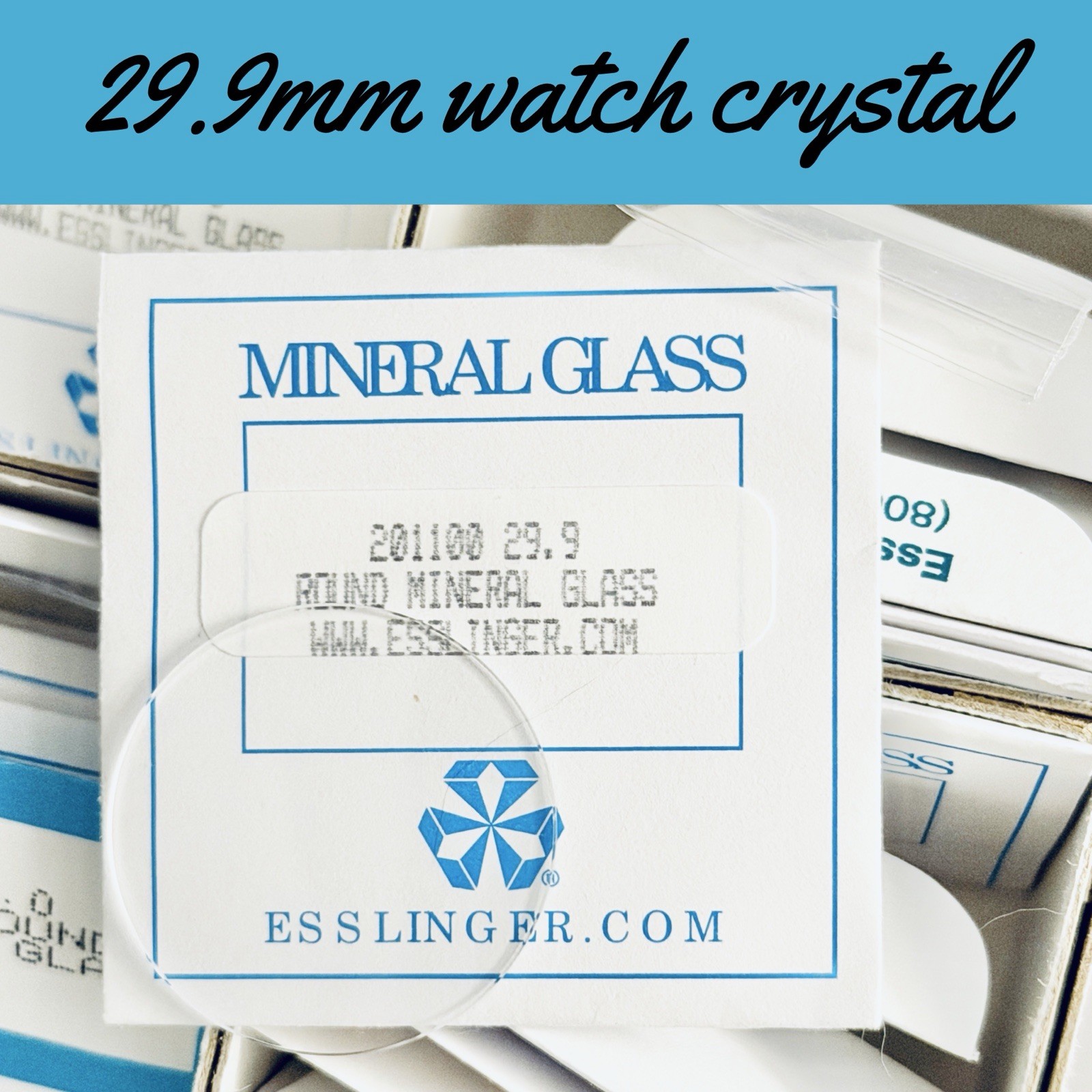 New 29.9 mm X 1 mm Watch Crystal – Flat Round Mineral Glass