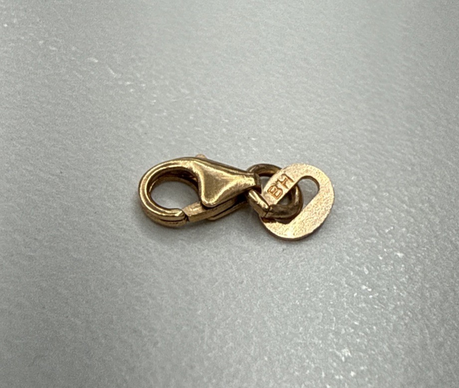 BH 14k Rose Gold Pear Shape Lobster Fish Lock 6.9 mm Clasp Made In Italy