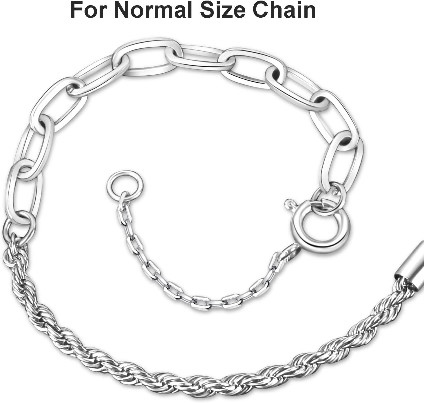 Necklace Extender Silver Sterling Chain Extension for Women Bracelet Safety Secu