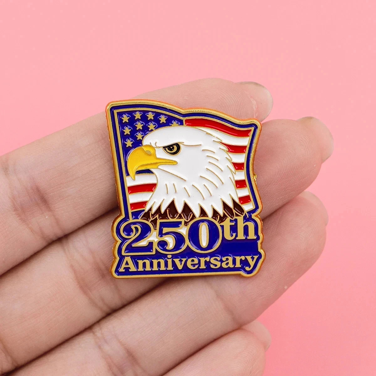 4 America 250Th Birthday Enamel Pins,250 Years Anniversary Metal Brooch pin
