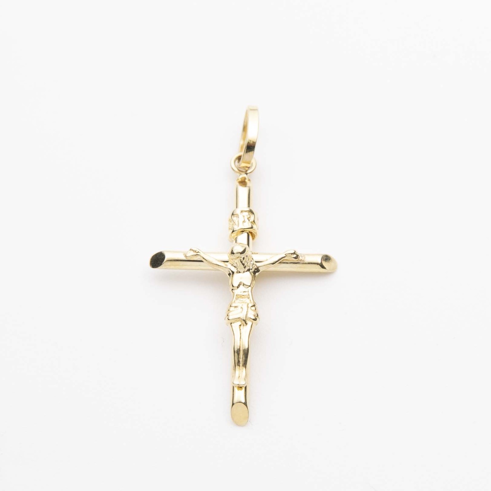 1 3/8″ Jesus Crucifix Cross INRI Pendant Real 10K Yellow Gold