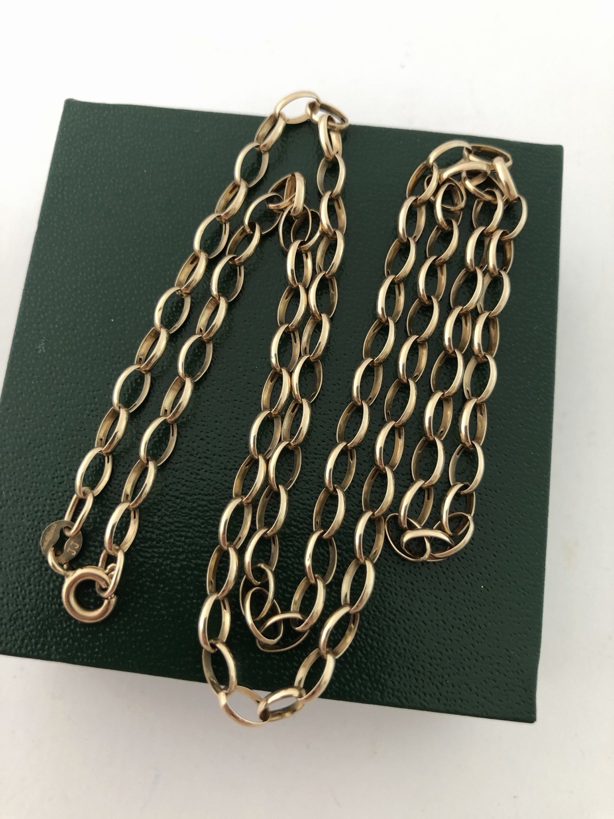 Vintage 9ct 9k Yellow Gold 375 Large Belcher Link Chain Necklace 20.5” 2.5g