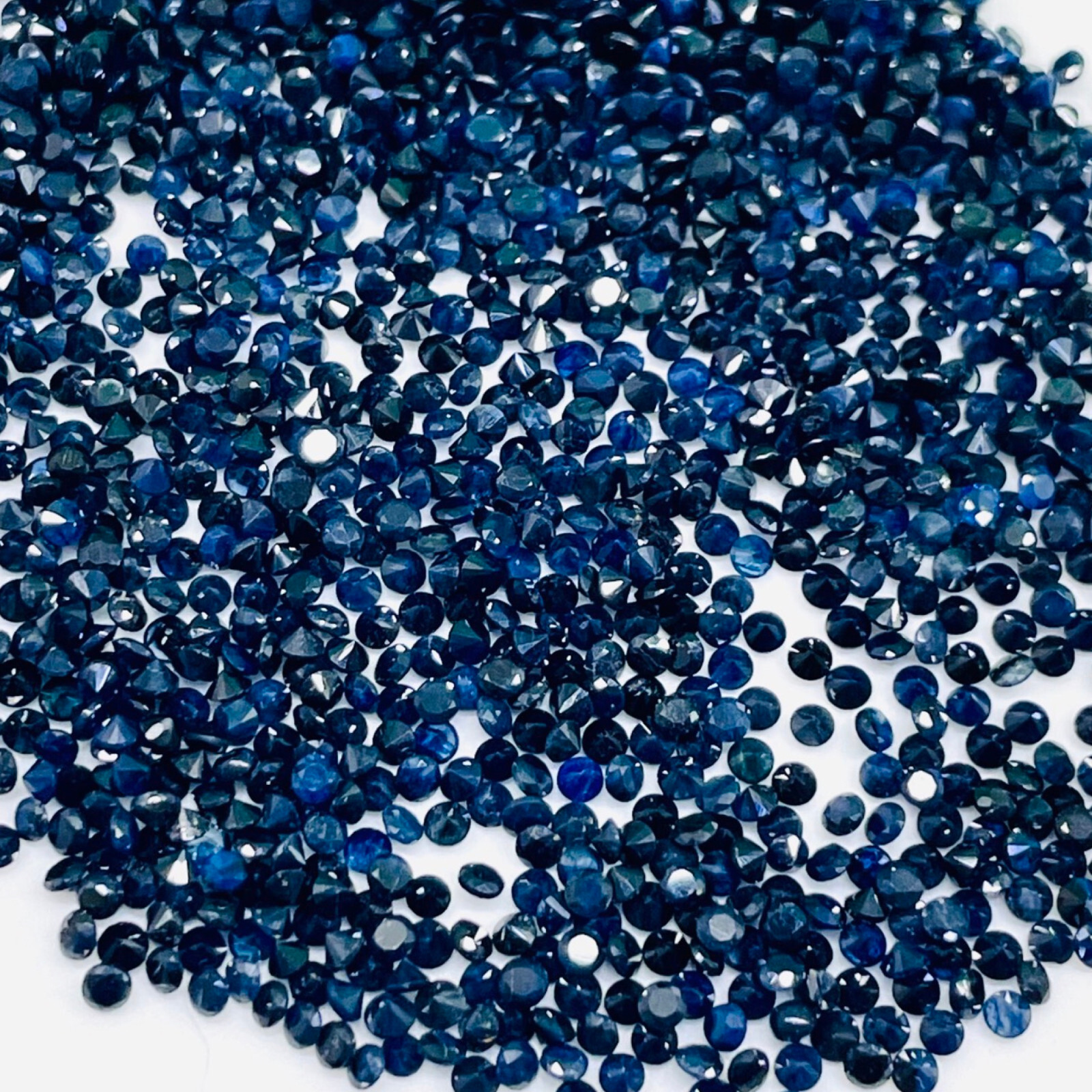 100 Pcs Natural Blue Sapphire 1.8mm Round Diamond Cut Calibrated Loose Gemstones