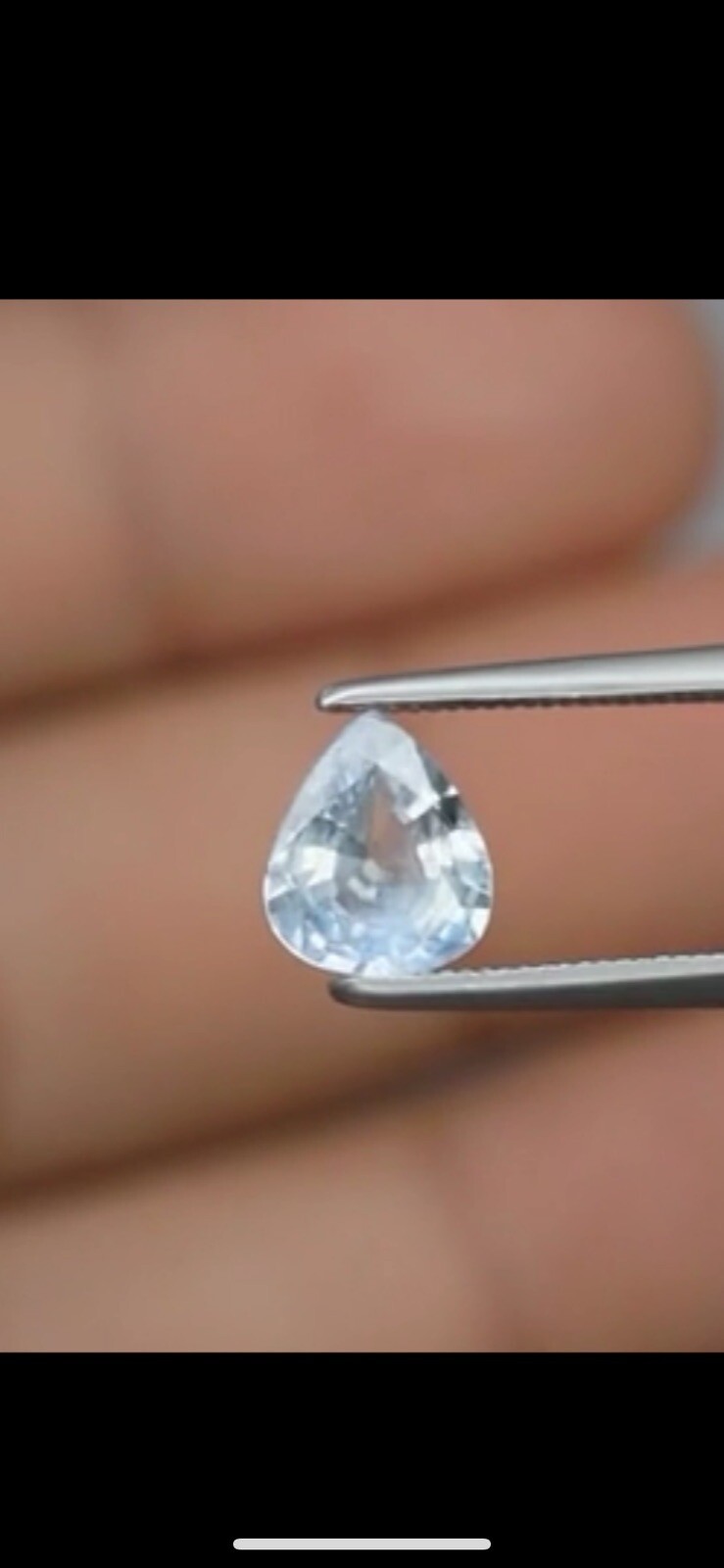 1.00ct 6.8×5.8mm Pear Light Blue Sapphire Ceylon, Heated