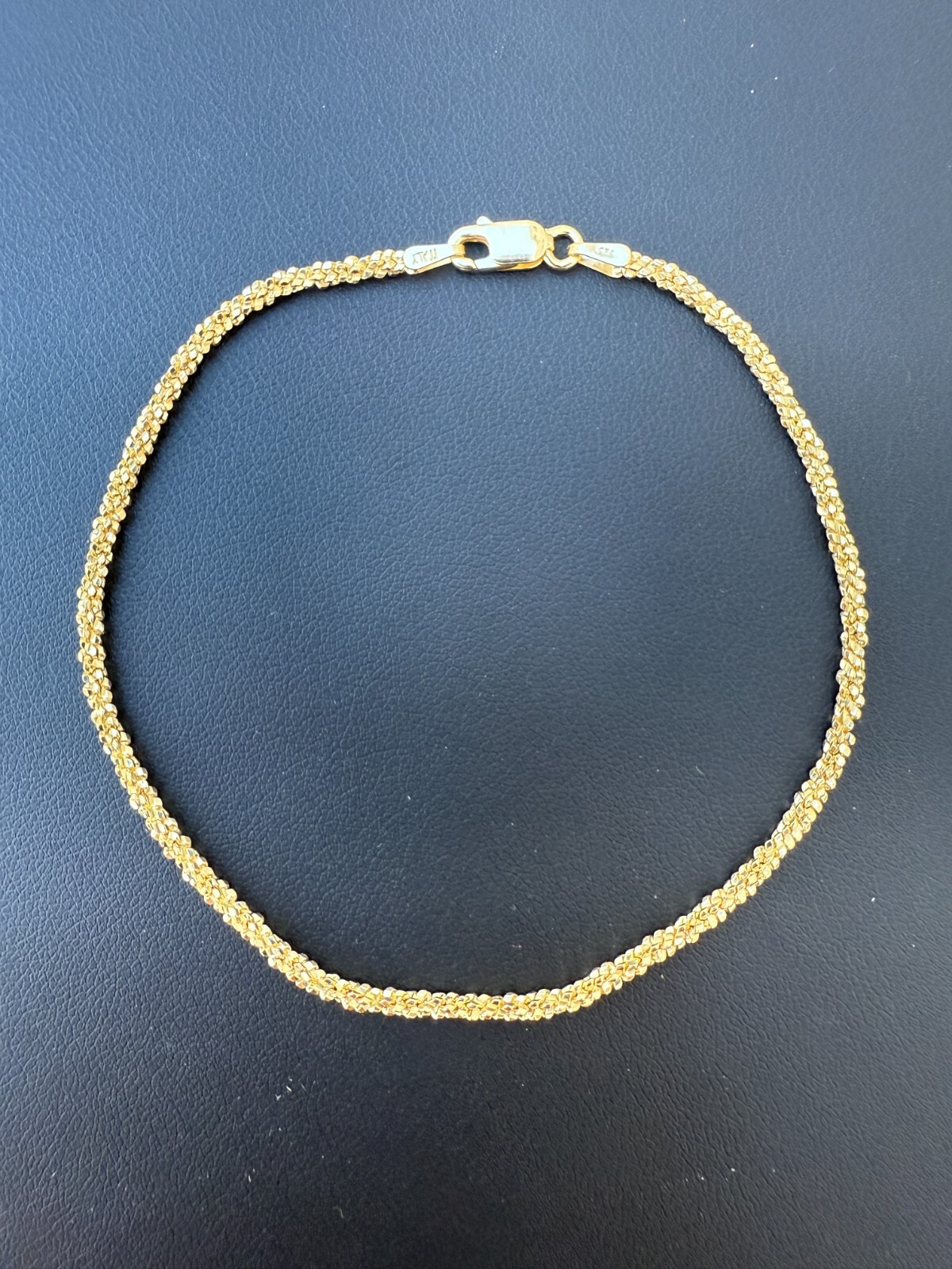 Real Solid 14k Gold Vermeil 925 Silver 3mm Sparkle Rope Bracelet 6-8.5″ Long