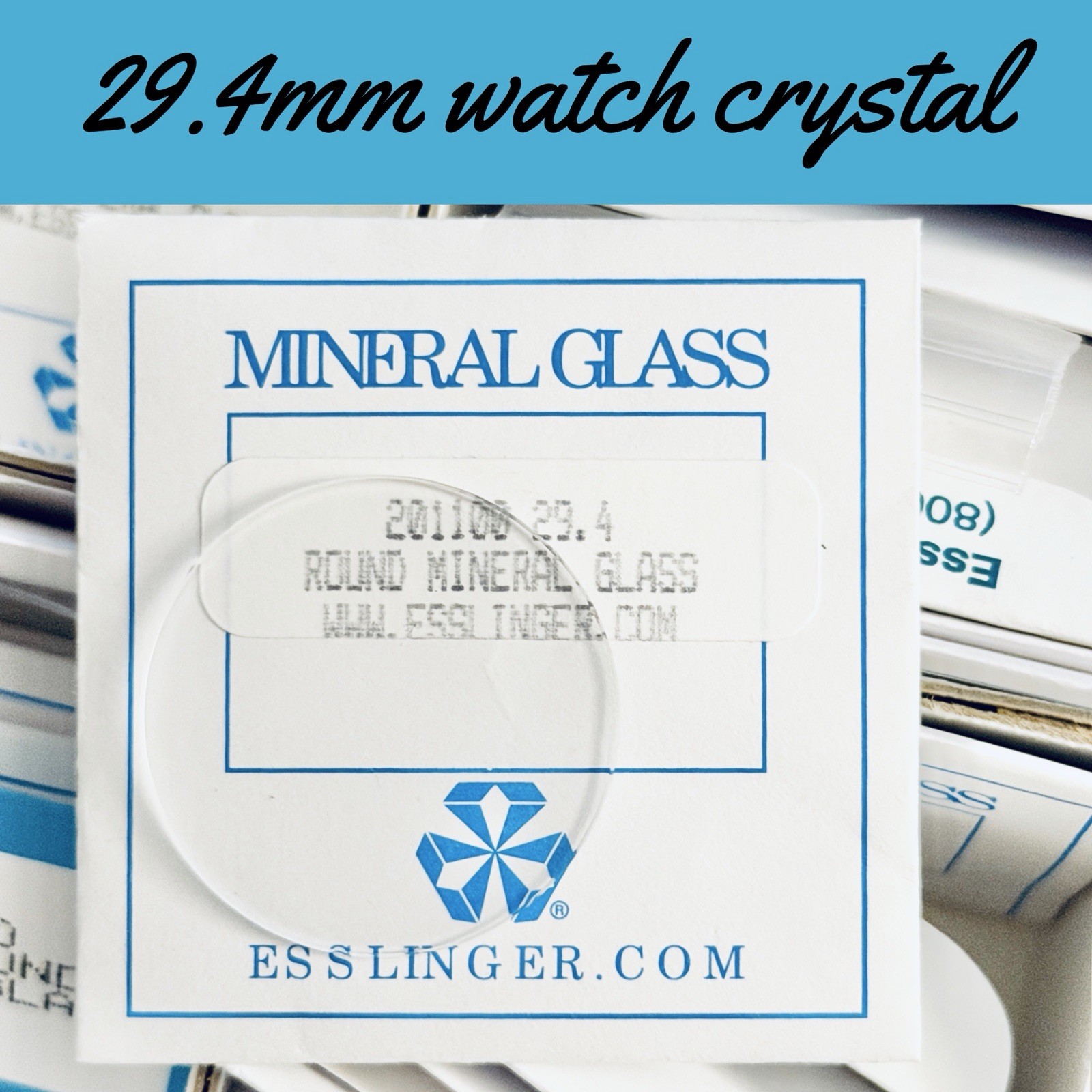 New 29.4 mm x 1 mm Watch Crystal – Flat Round Mineral Glass