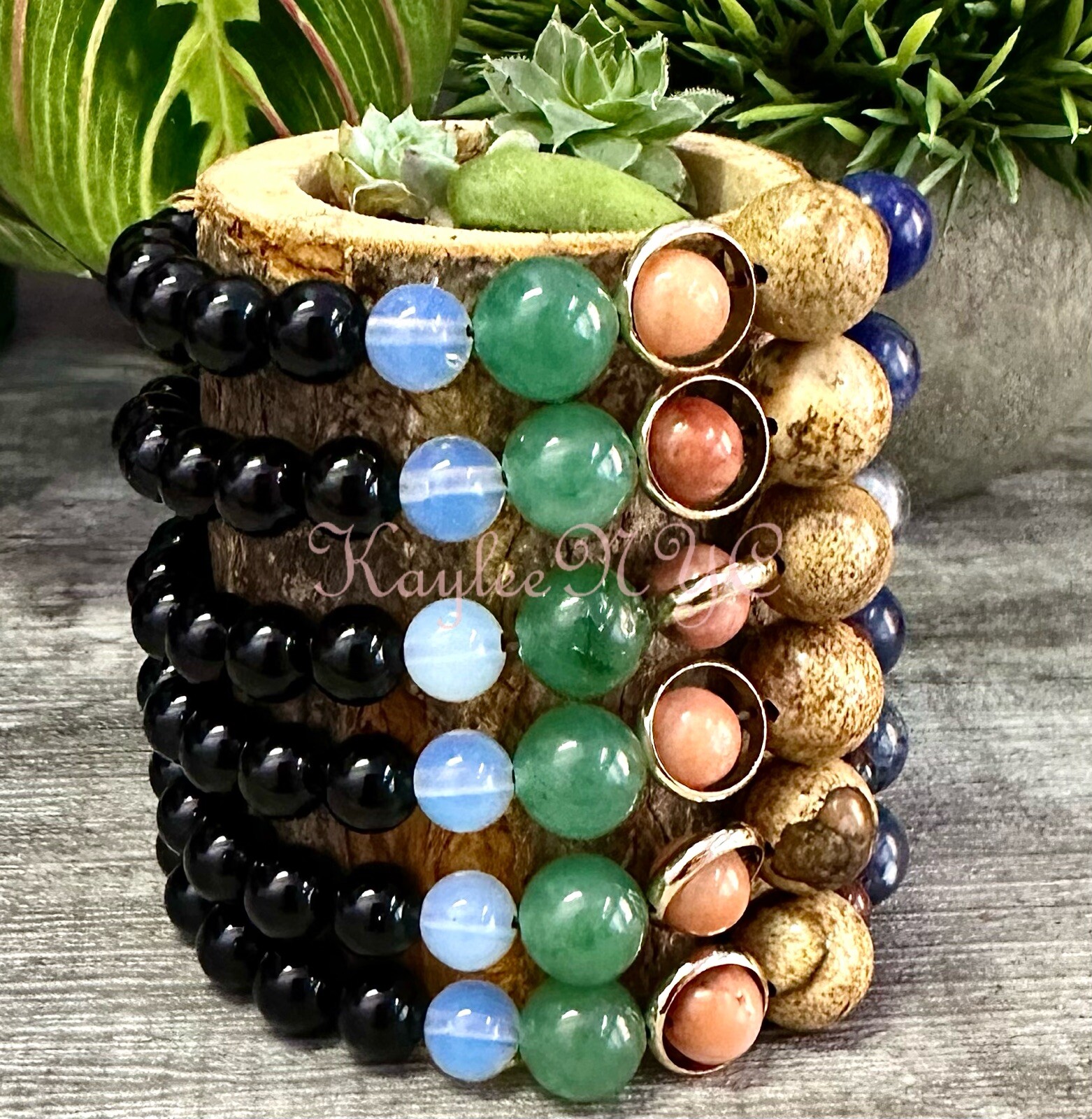 Wholesale Lot 6 Pcs Solar System Crystal Stretch Bracelet 7.5”