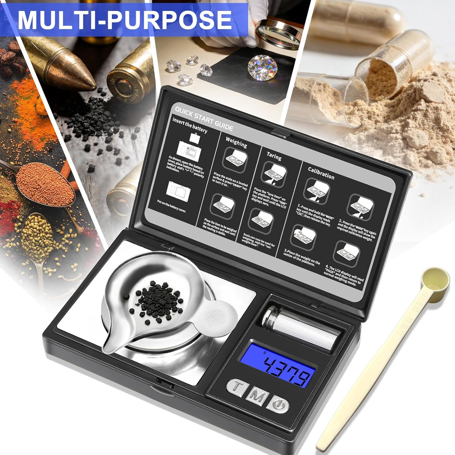 Milligram Scale 50G/0.001G Digital Jewelry Scale Micro Gram Scale for Powder