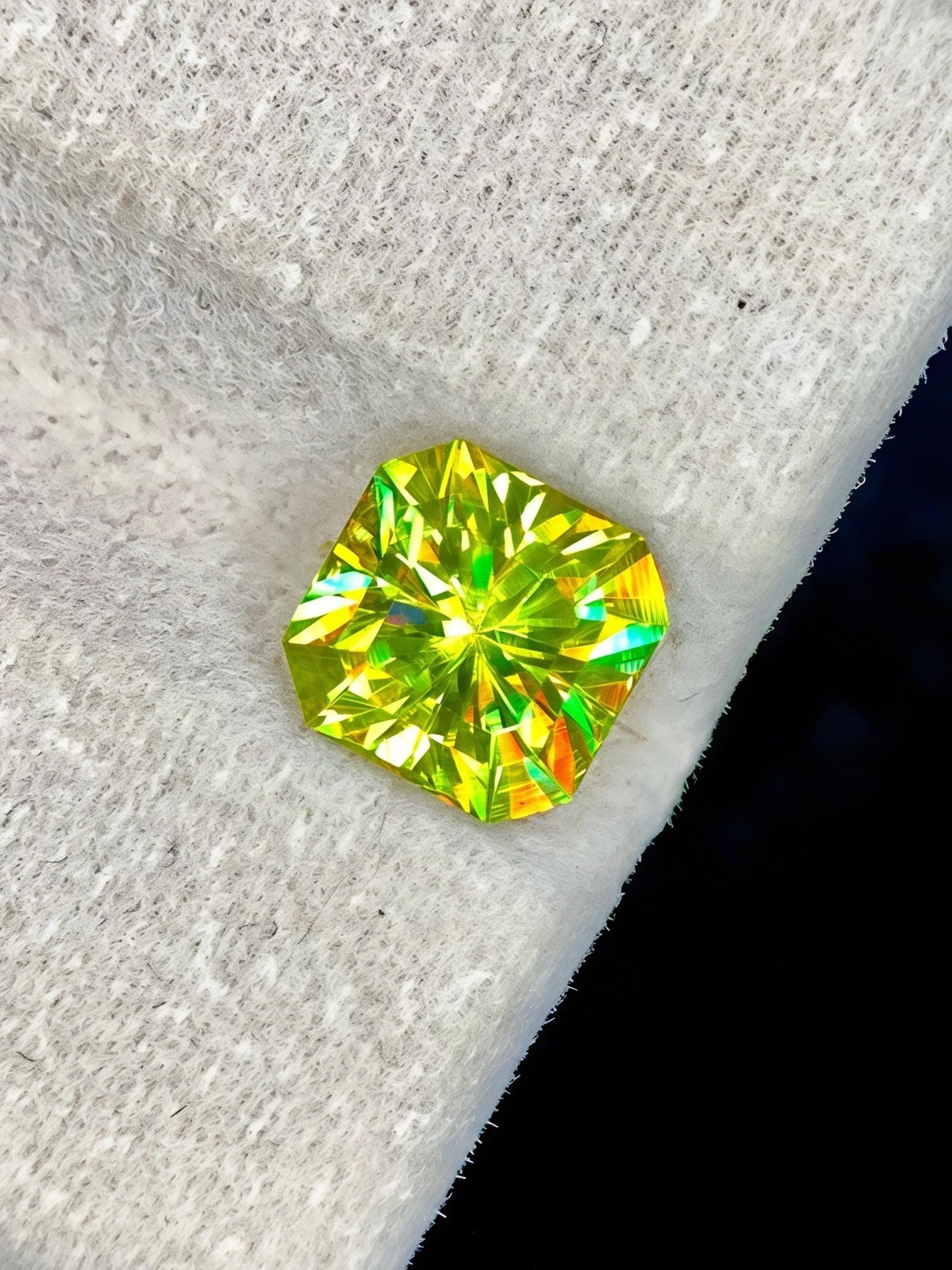 Natural Full Fire Sphene Titanite 5 Ct Asscher Cut Certified Loose Gemstone