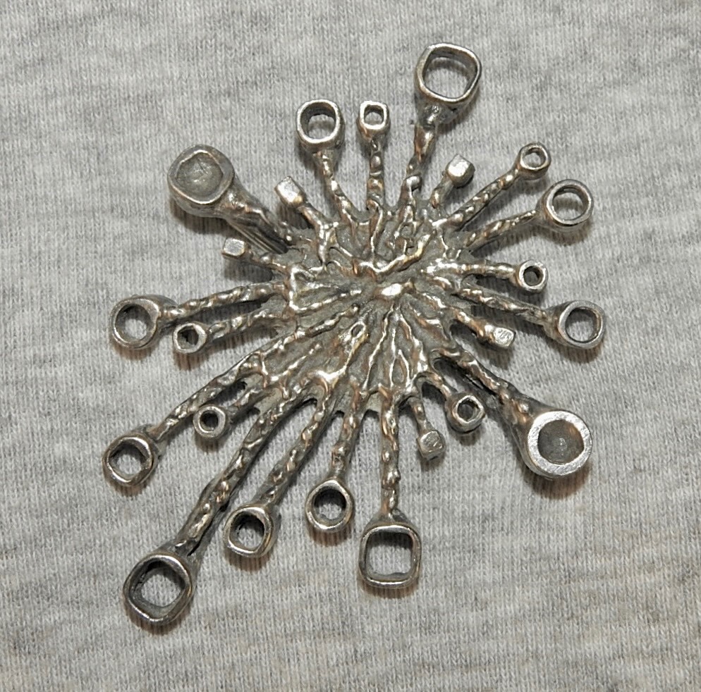 Guy Vidal Brooch Vintage Brutalist Fireworks or Starburst from Canada Signed