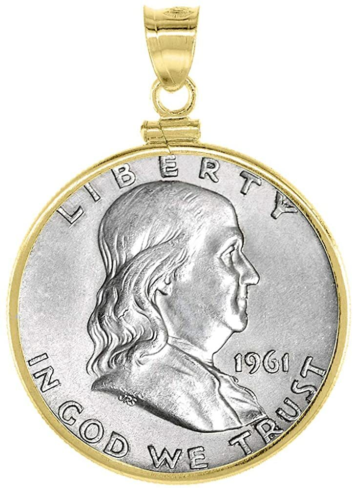 Sterling Silver & Gold Filled Half Dollar Bezel Screw Top 30mm Coin Edge 2 Color