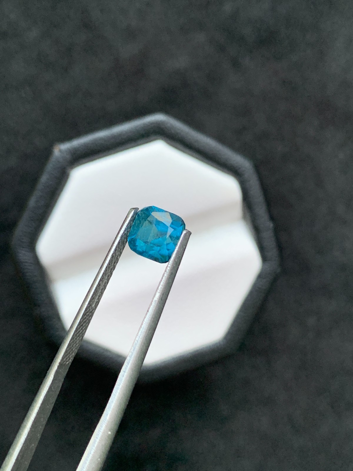 1.32 Ct Natural Untreated Ink Blue Tourmaline Cushion Cut Afghan Loose Gemstone