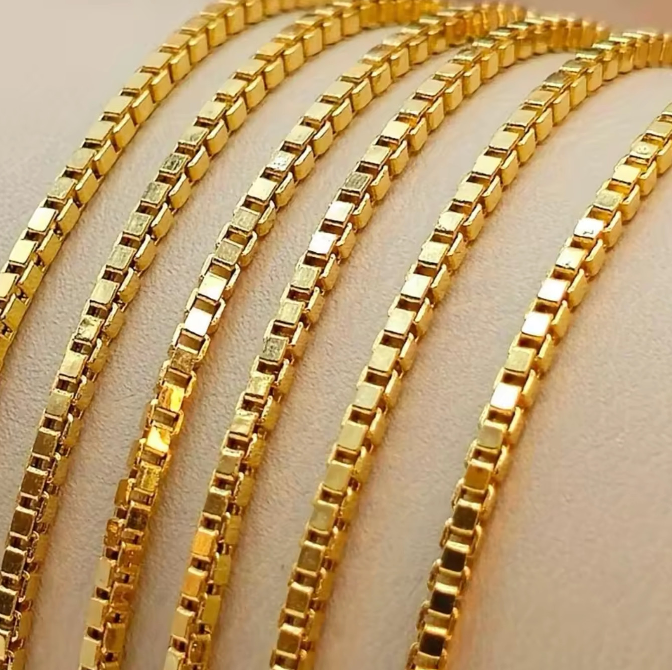 14k Gold Filled Box Chain 1.5-3mm Necklace 18-24″ Men Women